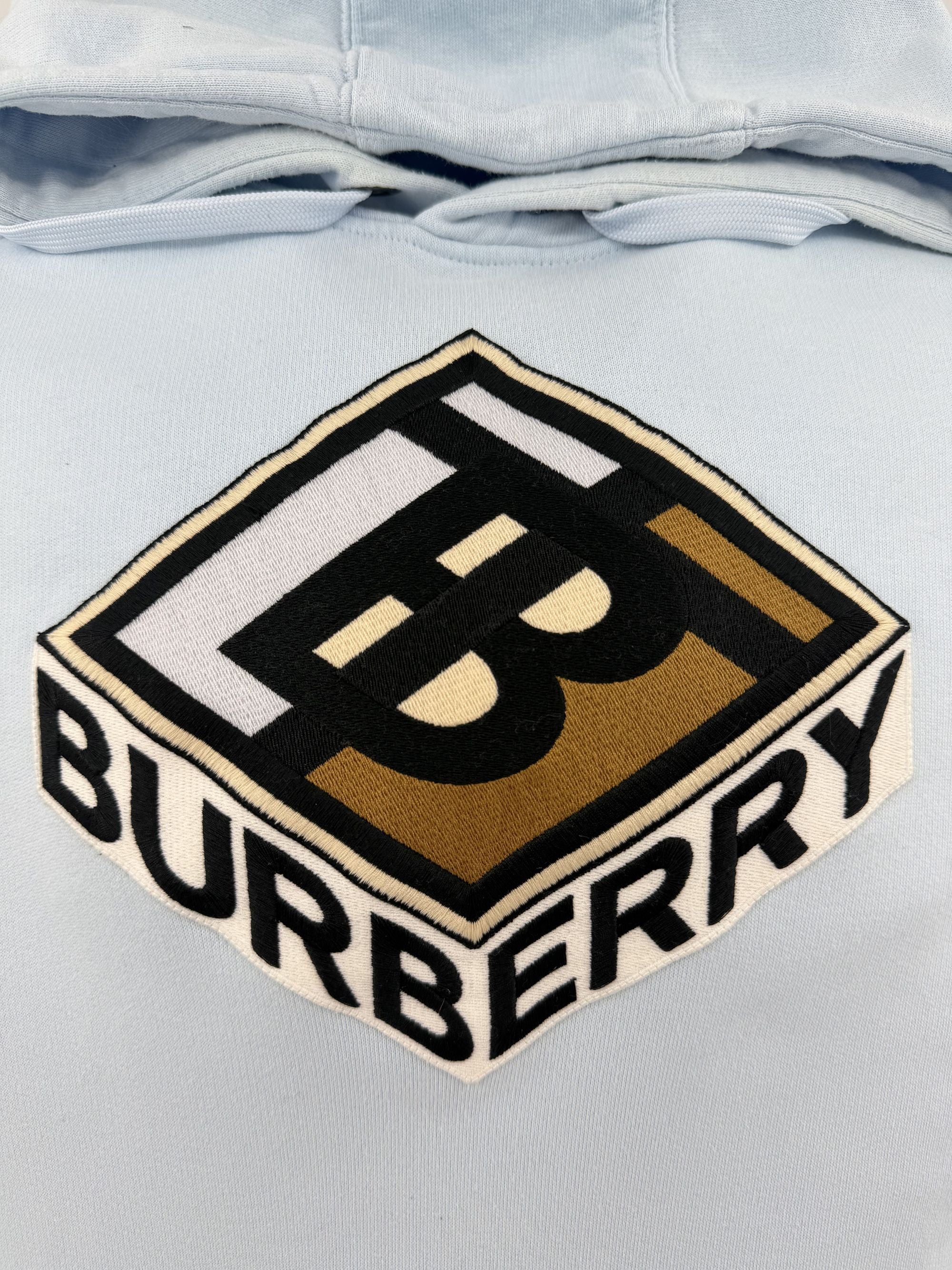 Burberry Embroidered Logo Hoodie - Blue Burberry