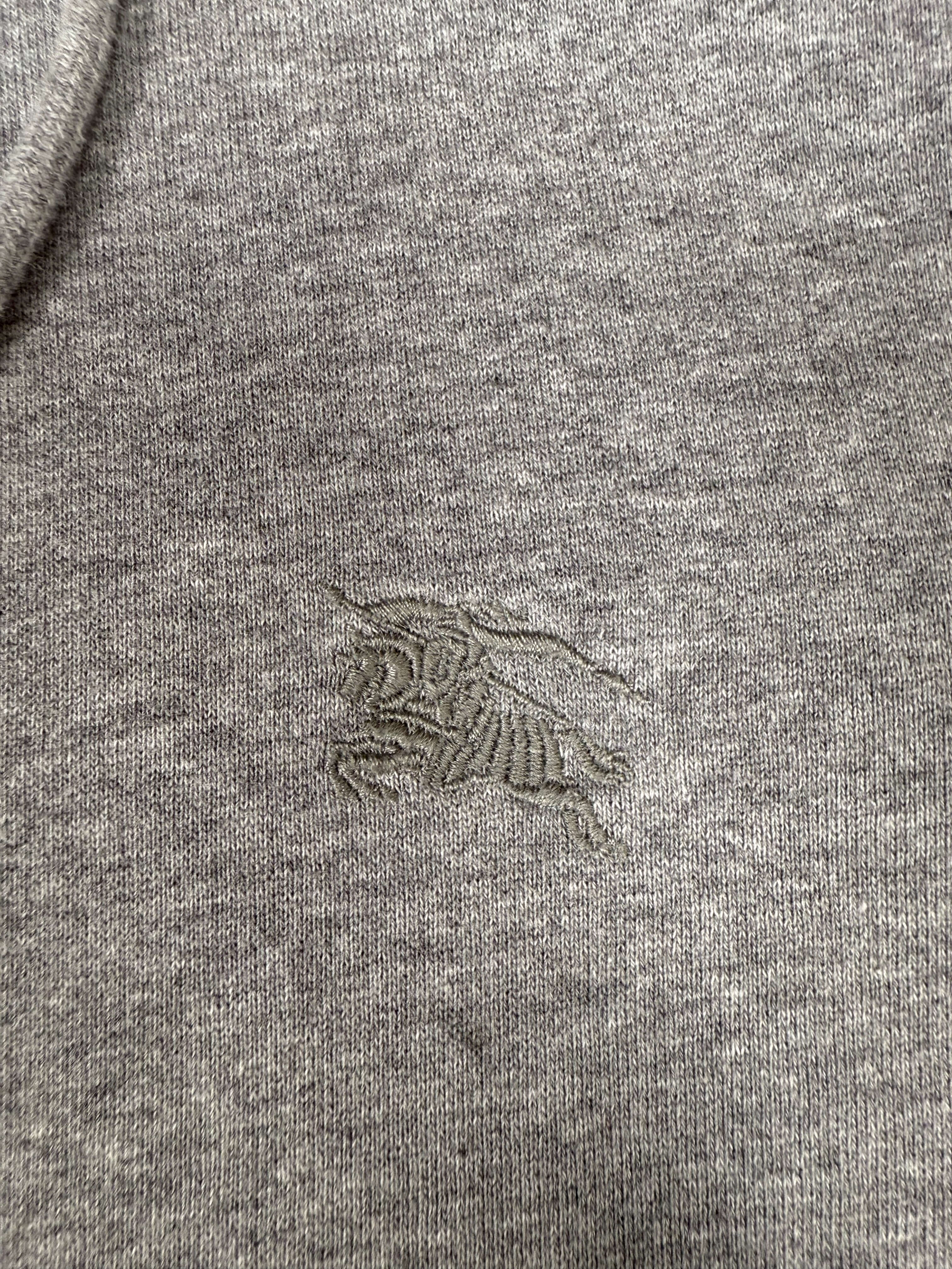 Burberry Embroidered EKD Cotton Hoodie - Grey Burberry