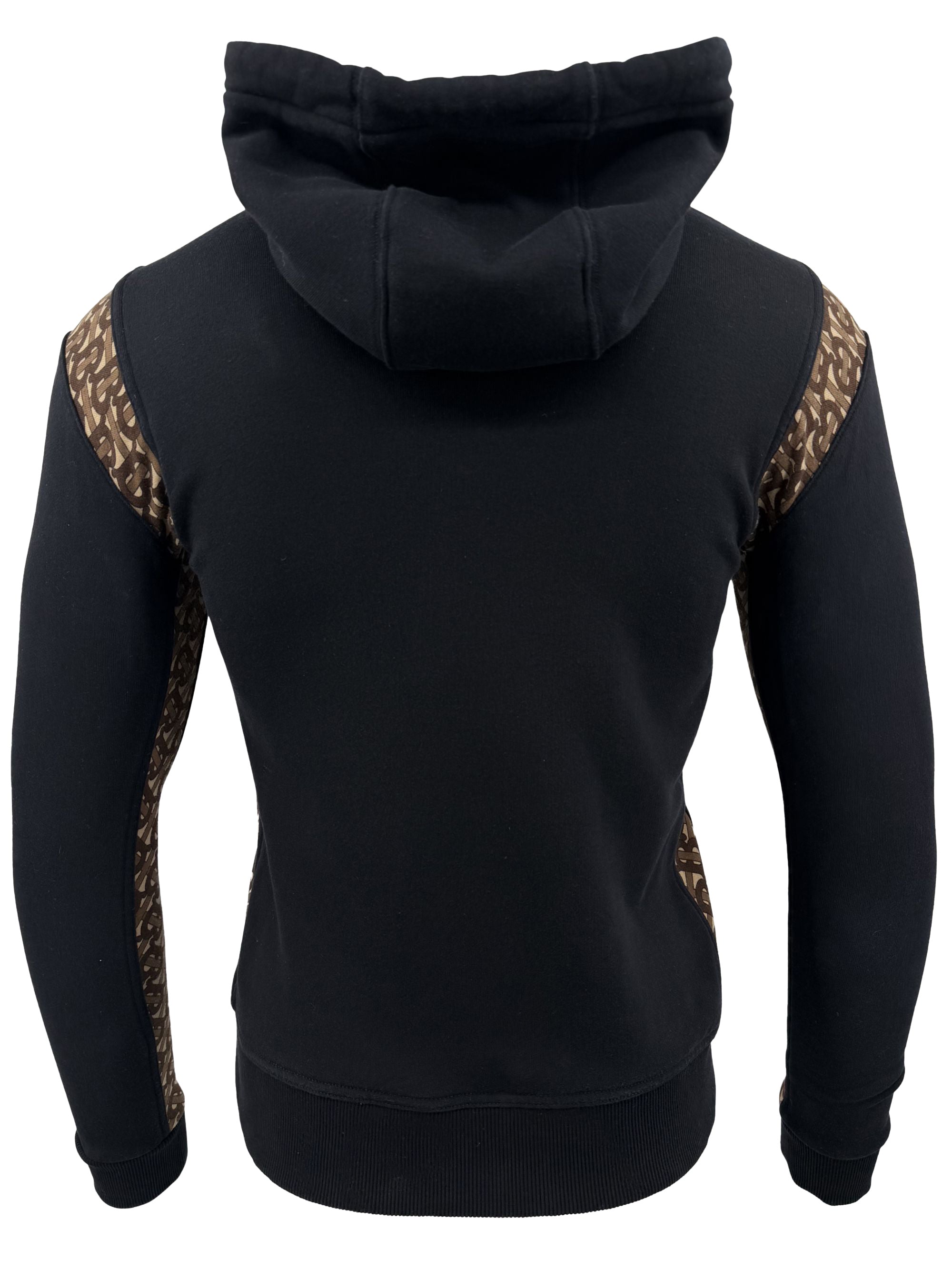 Burberry Monogram Panel Logo Hoodie - Black Burberry