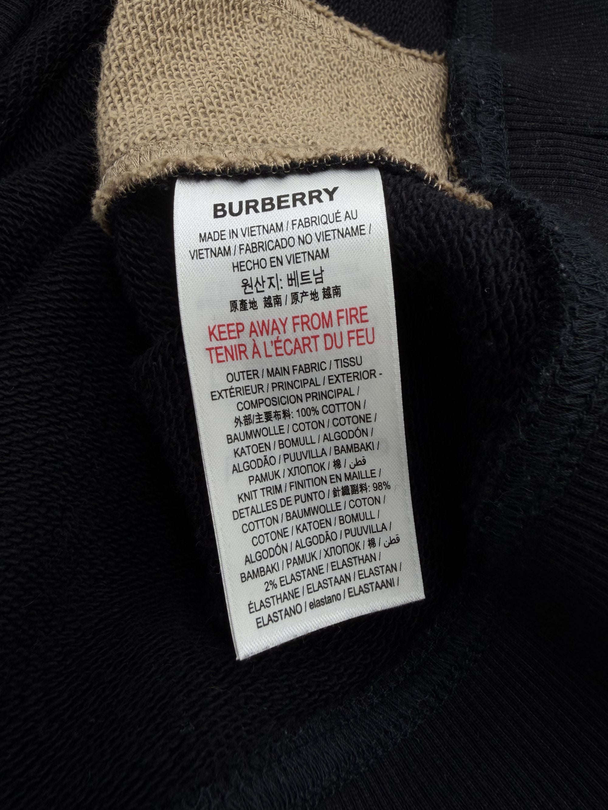 Burberry Monogram Panel Logo Hoodie - Black Burberry