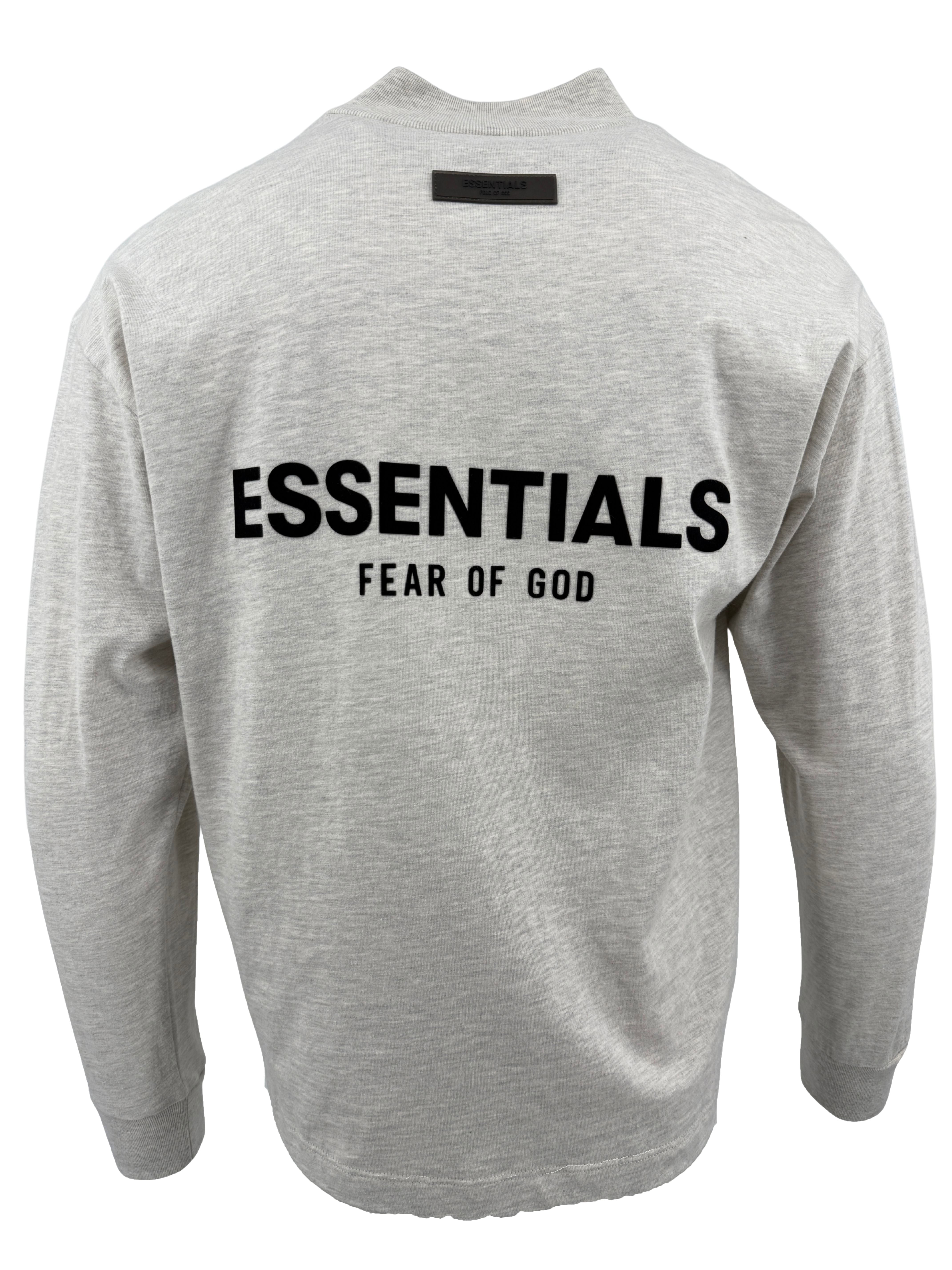 Essentials Fear of God Logo Long Sleeve T-Shirt - Oatmeal Essentials