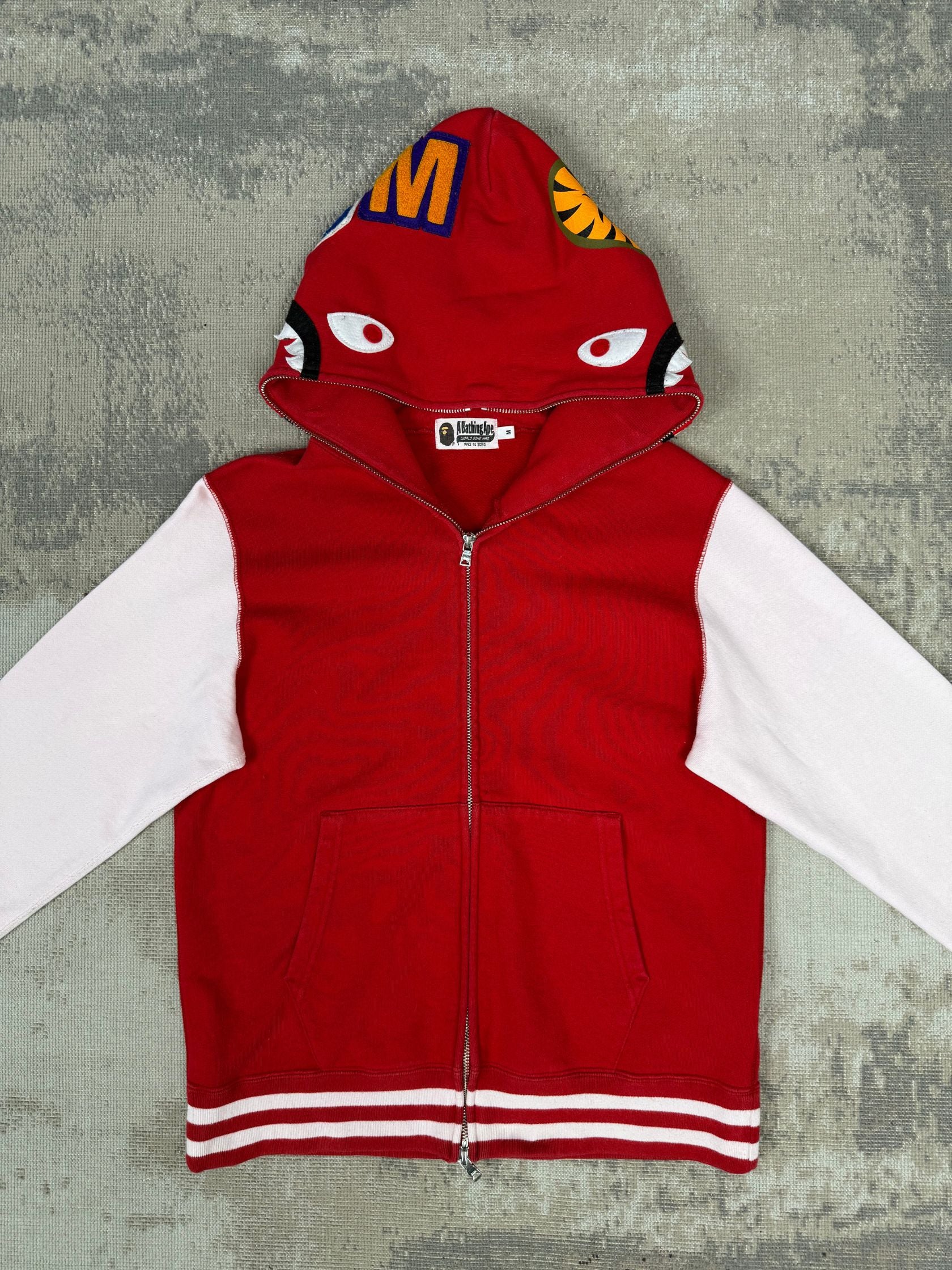 BAPE Shark Full Zip Hoodie - Red BAPE