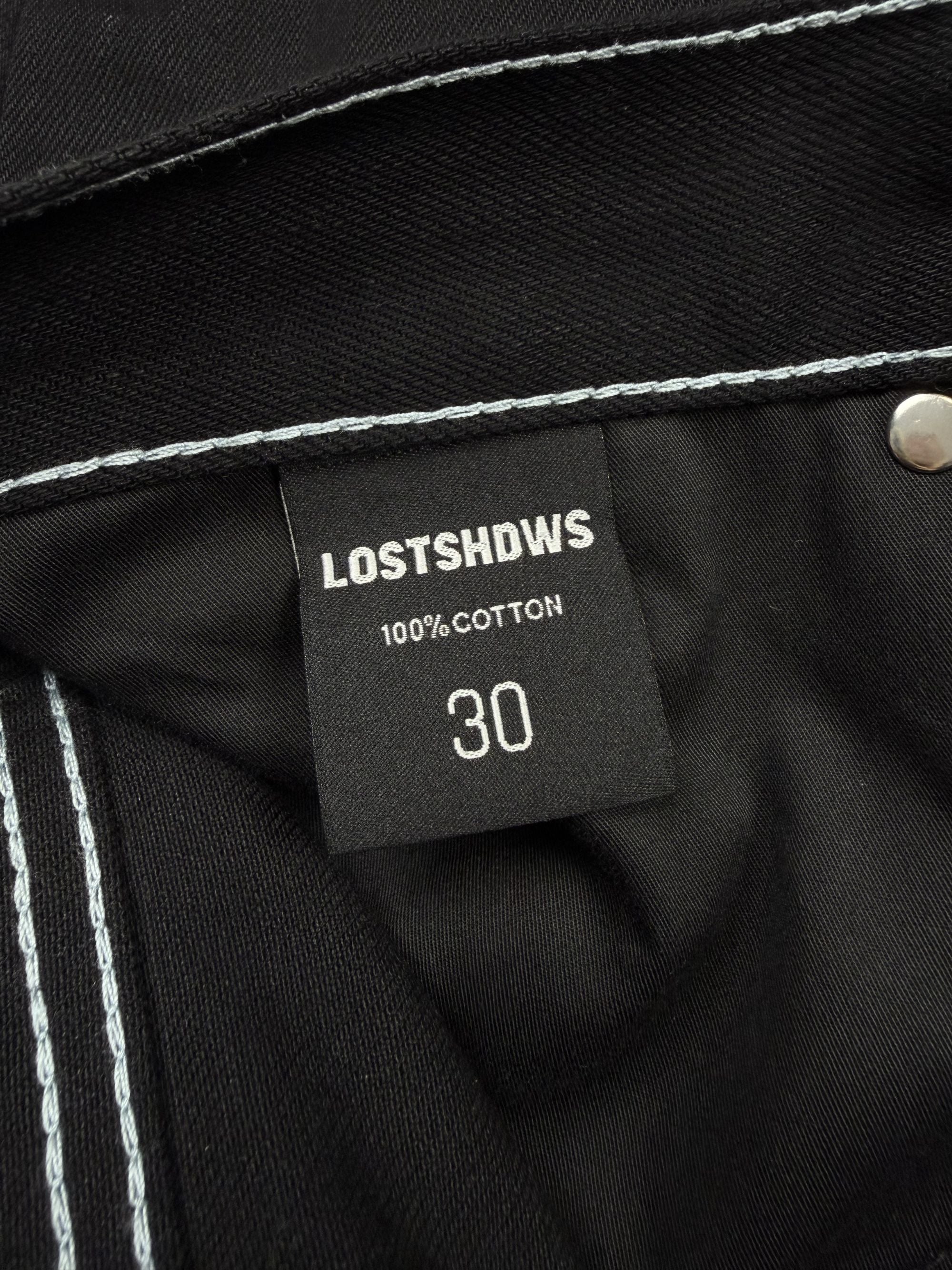 Lost Shdws Flower Embroidered Jeans - Black Lost Shdws