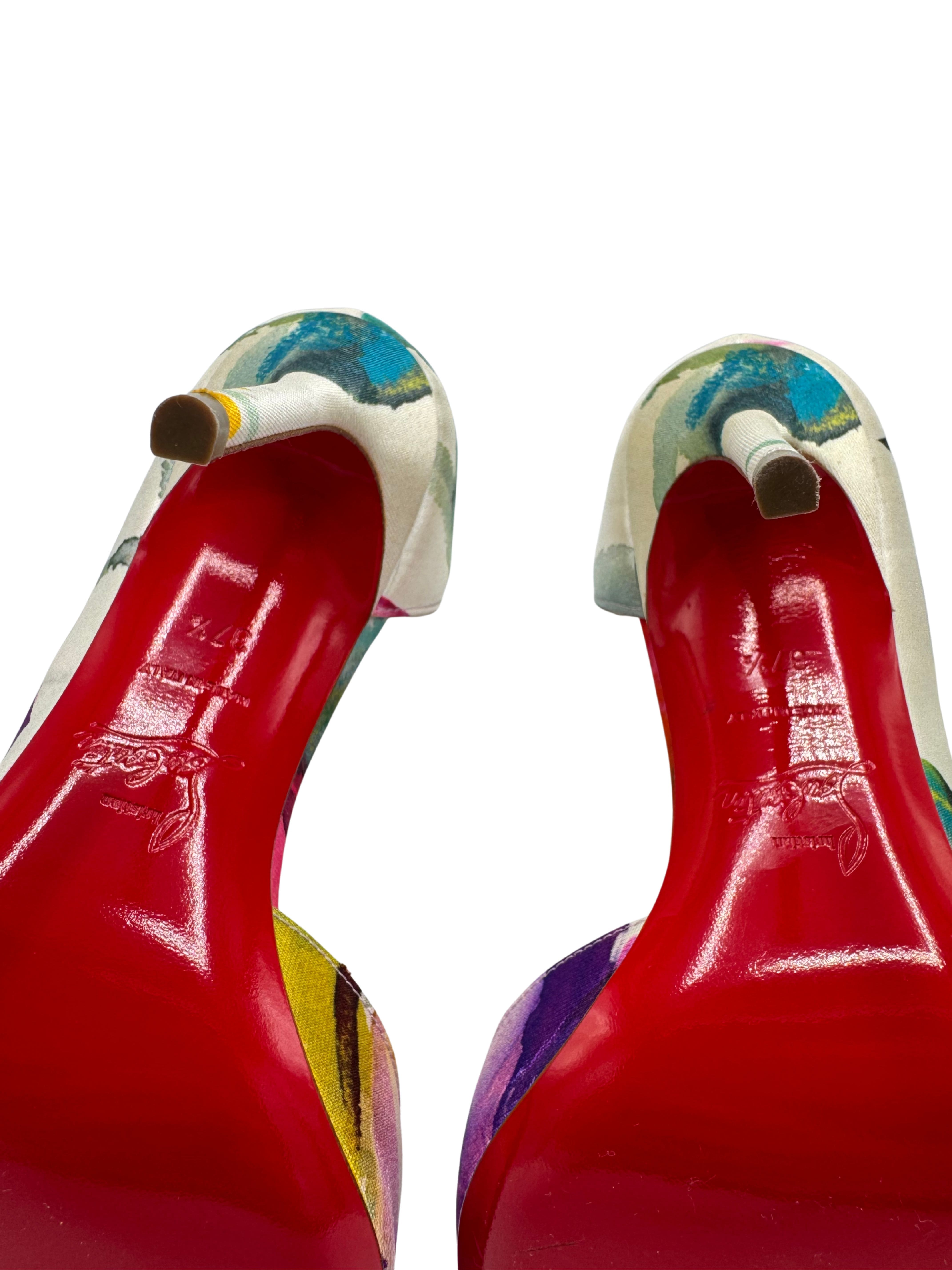 WOMEN'S Christian Louboutin Iriza Floral 100 Heels (Unused)