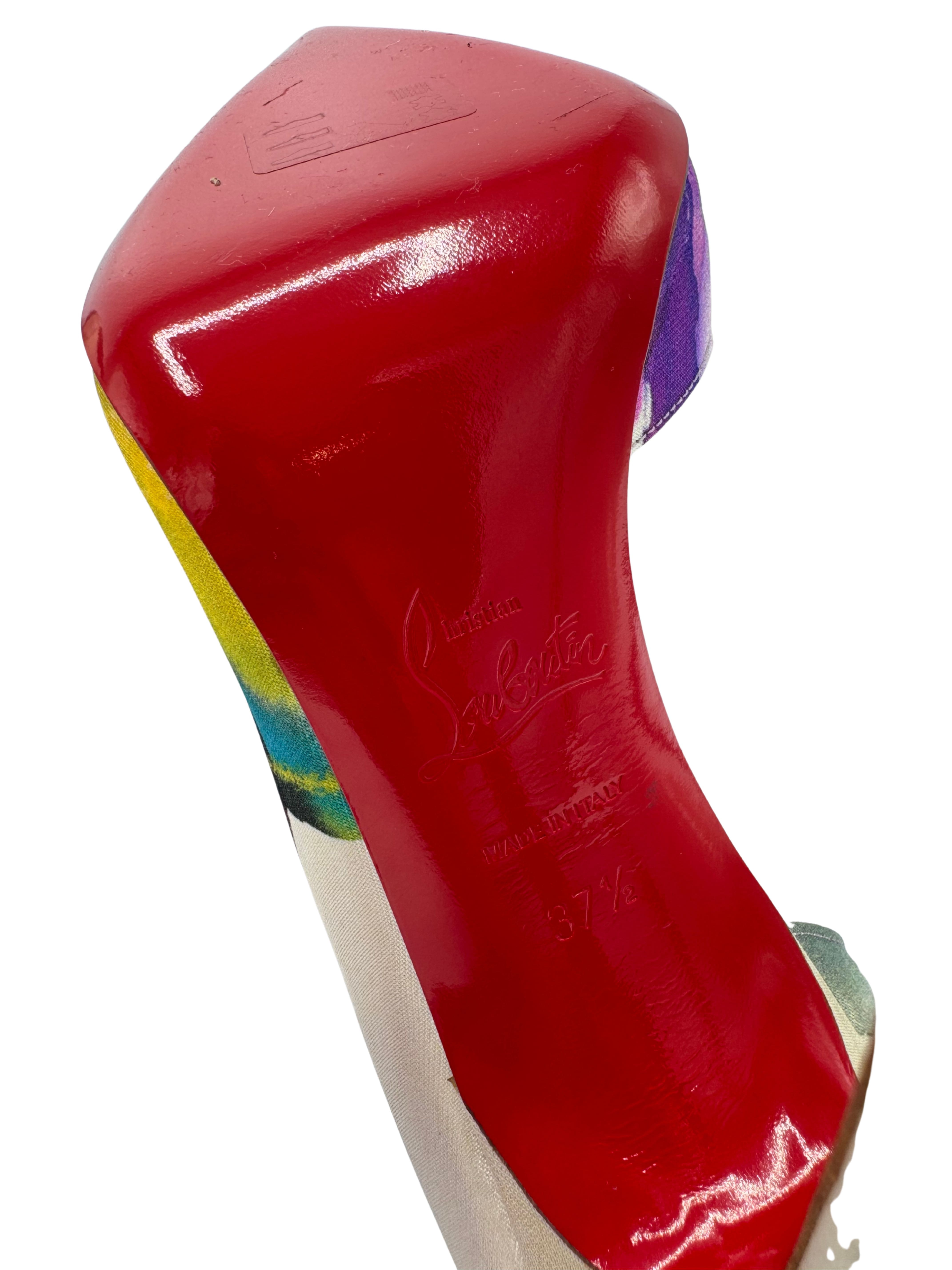 WOMEN'S Christian Louboutin Iriza Floral 100 Heels (Unused)