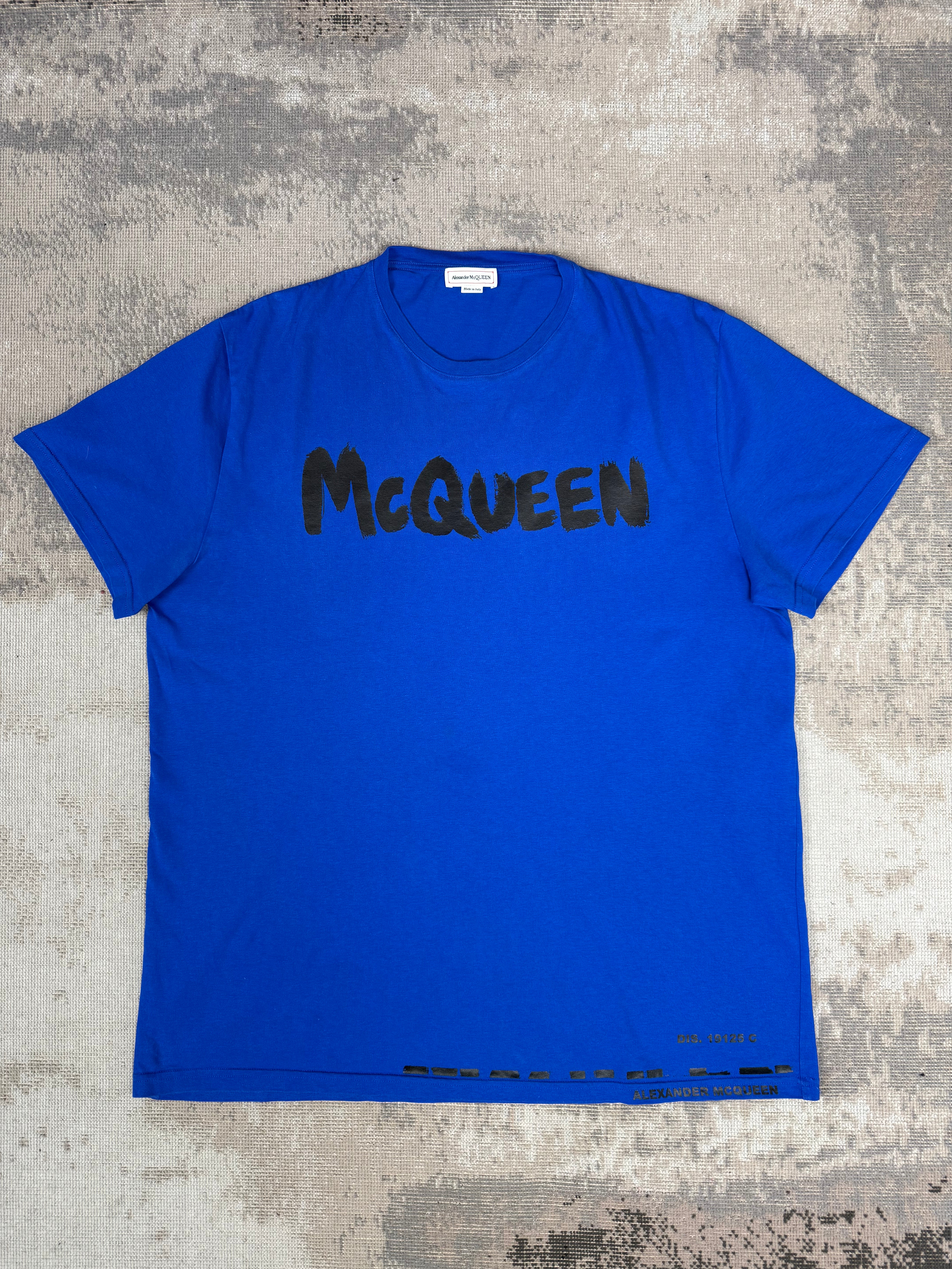 Alexander McQueen Graffiti Logo T-Shirt - Blue