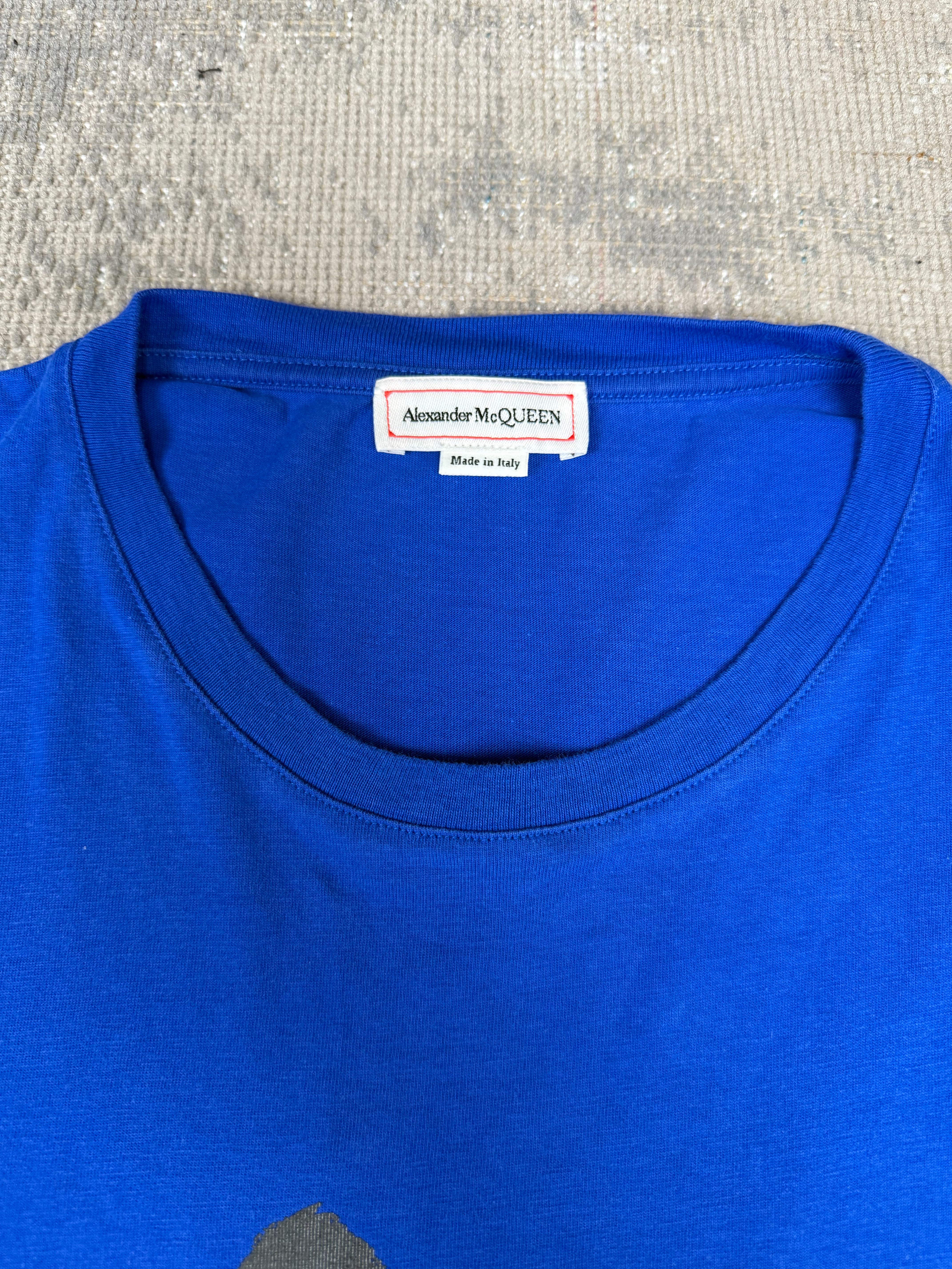 Alexander McQueen Graffiti Logo T-Shirt - Blue