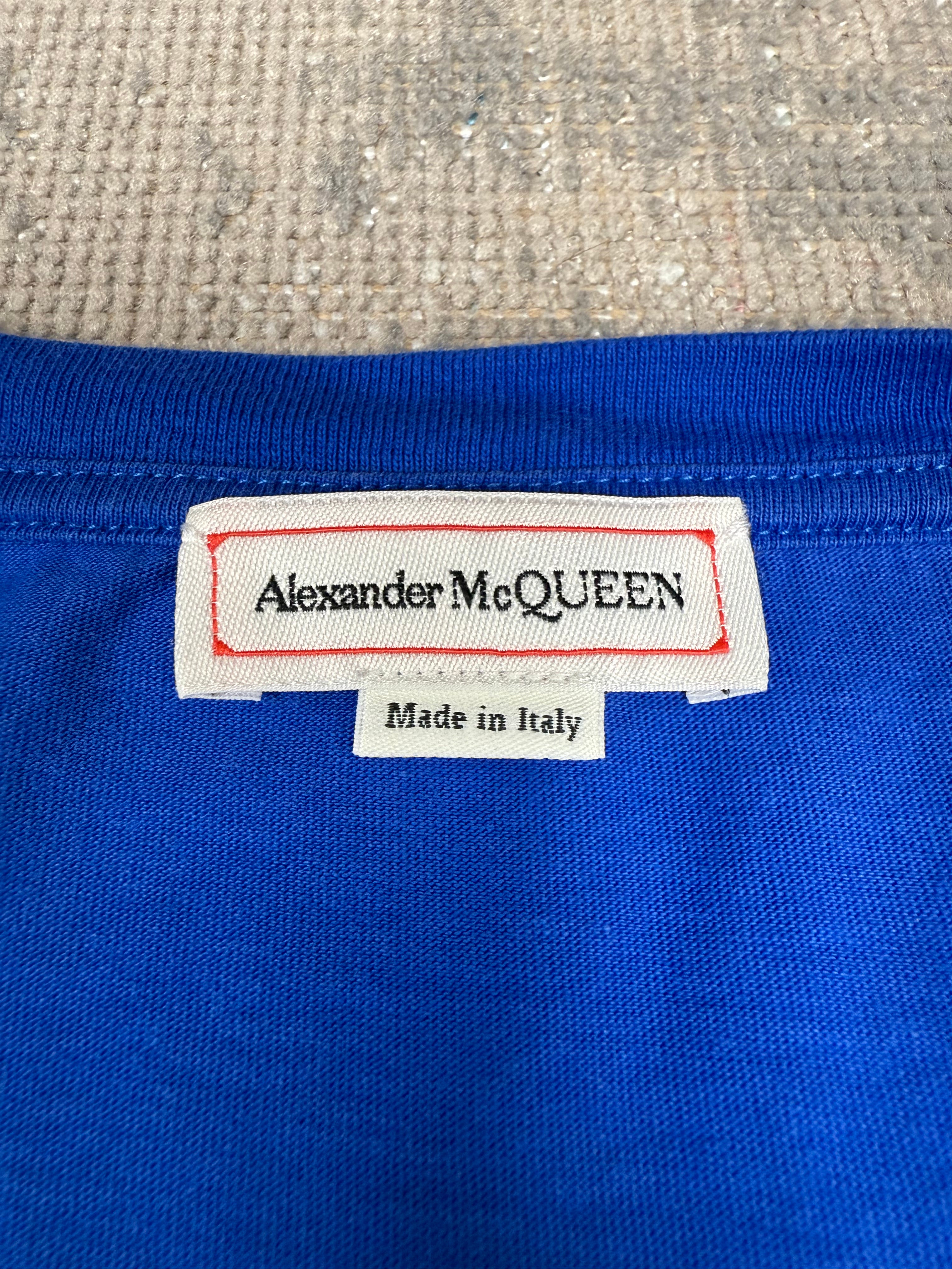 Alexander McQueen Graffiti Logo T-Shirt - Blue