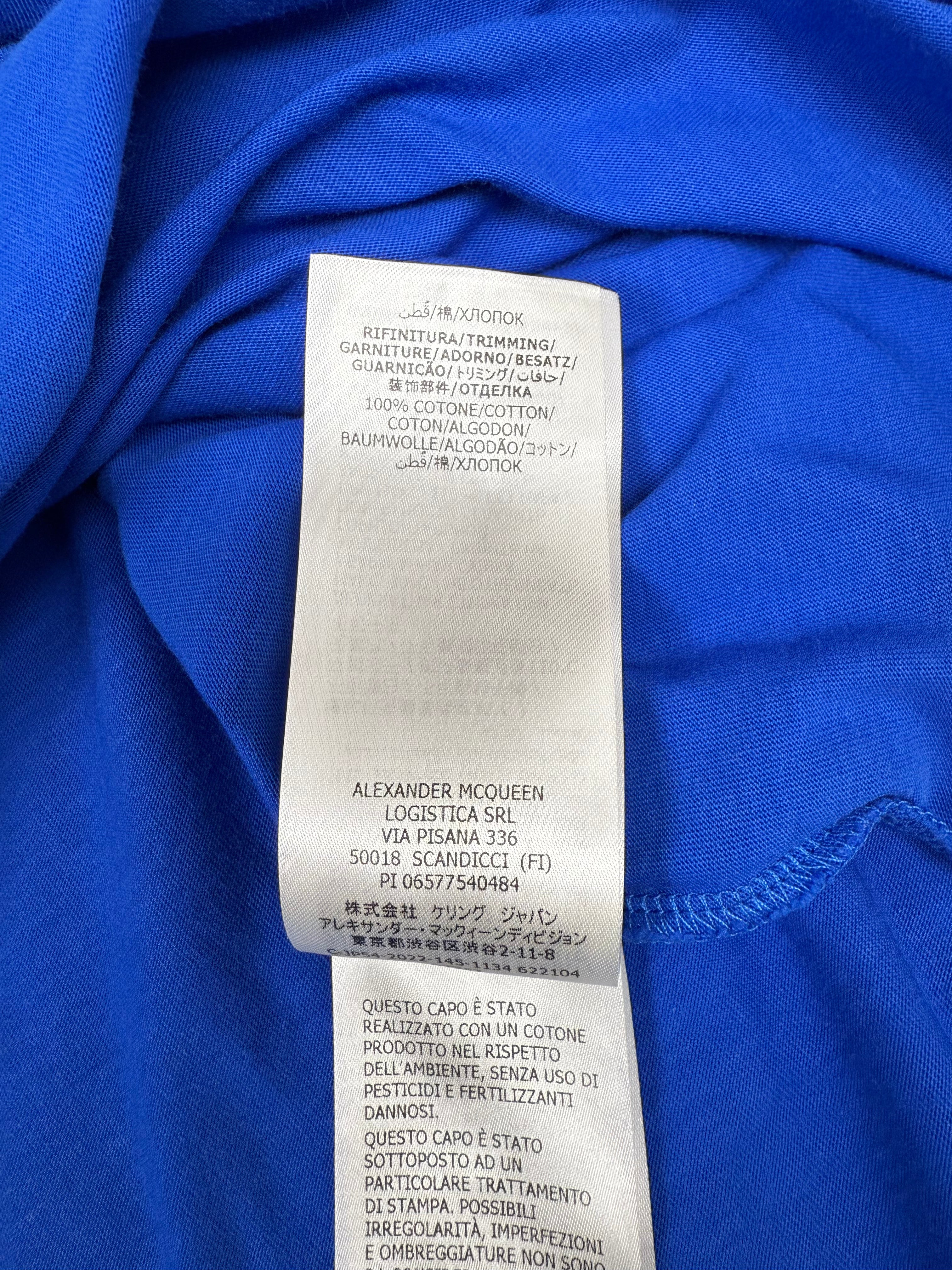 Alexander McQueen Graffiti Logo T-Shirt - Blue