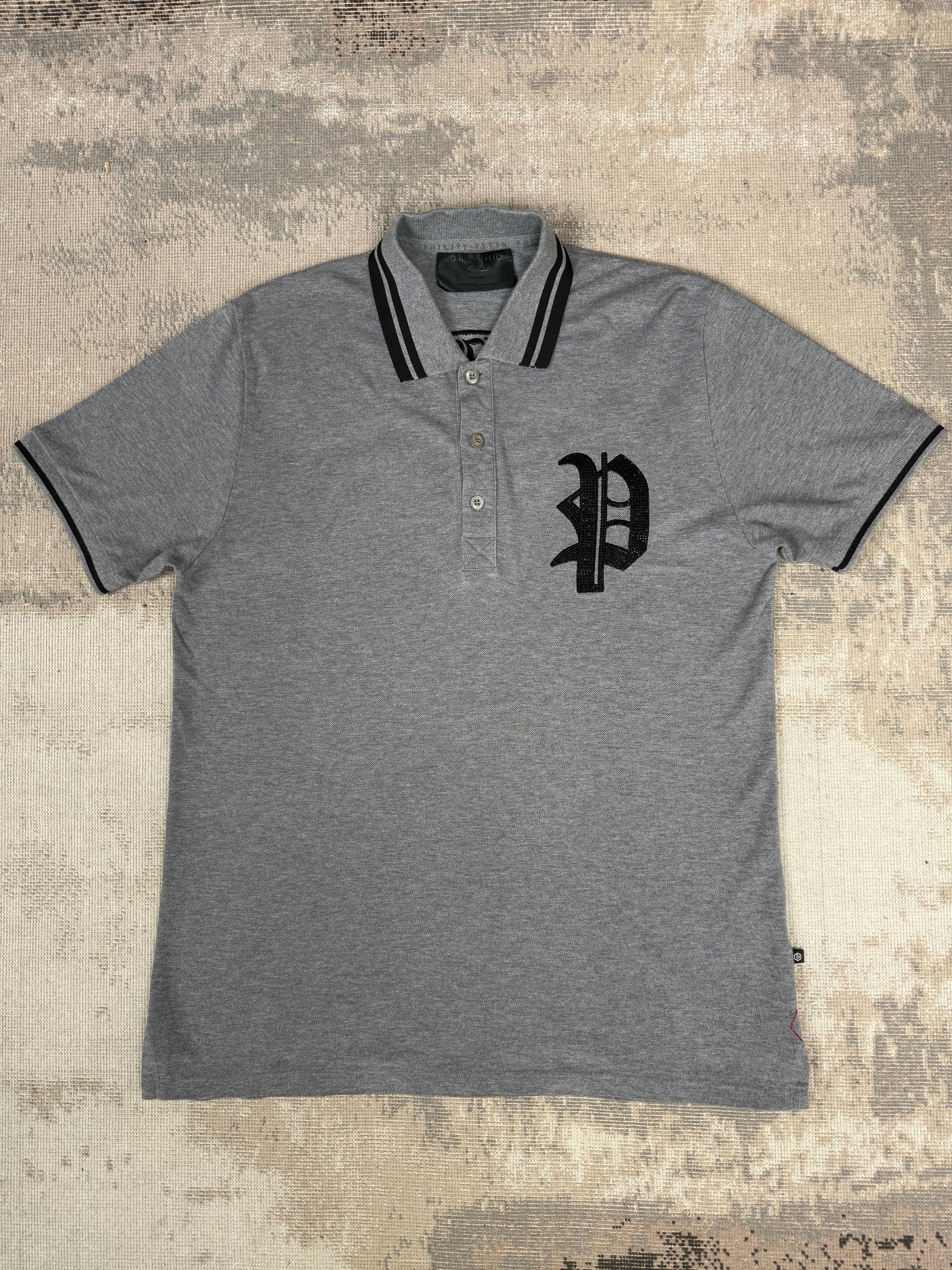 Philipp Plein Homme Studded Polo - Grey Philipp Plein