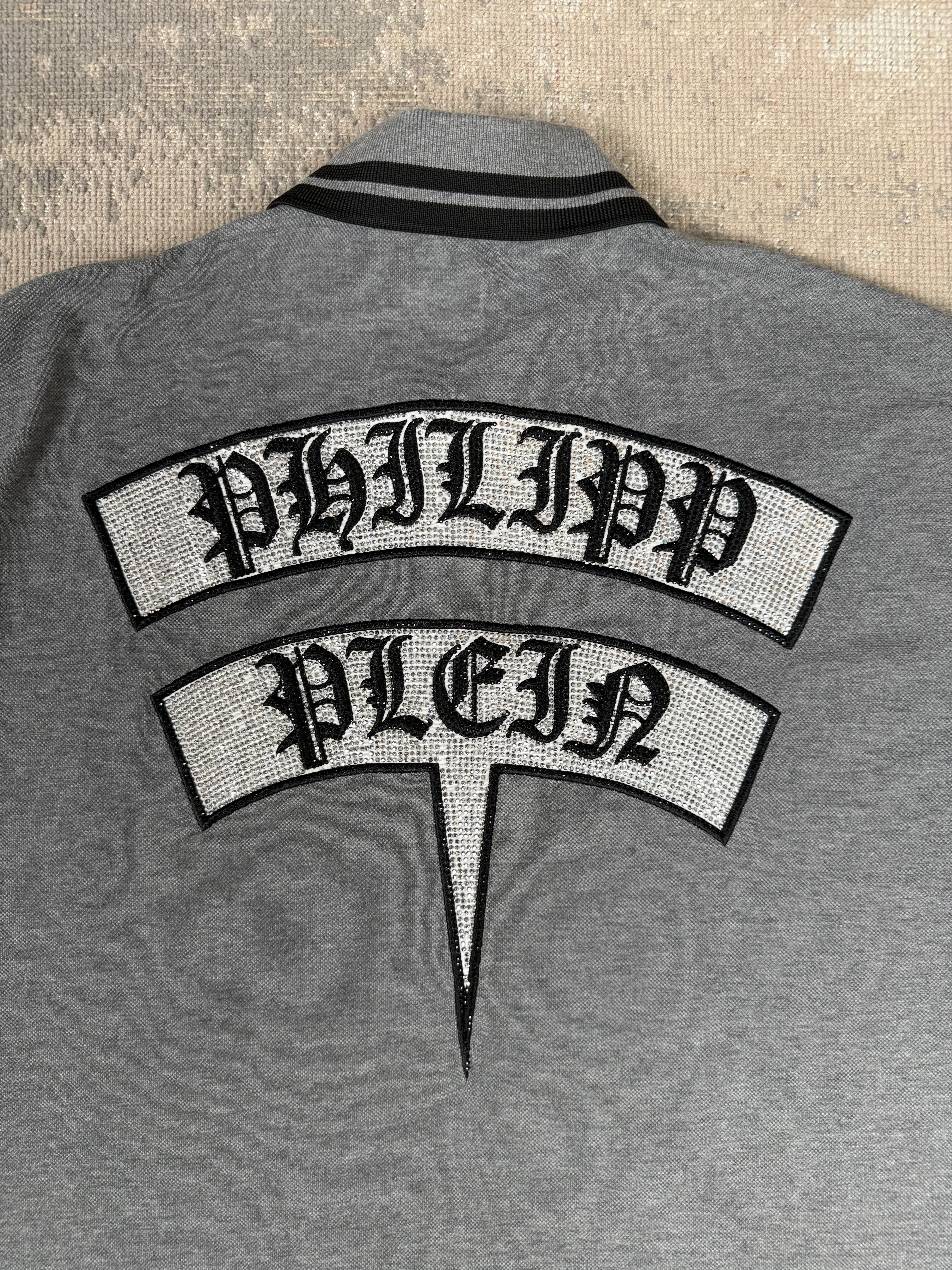 Philipp Plein Homme Studded Polo - Grey Philipp Plein