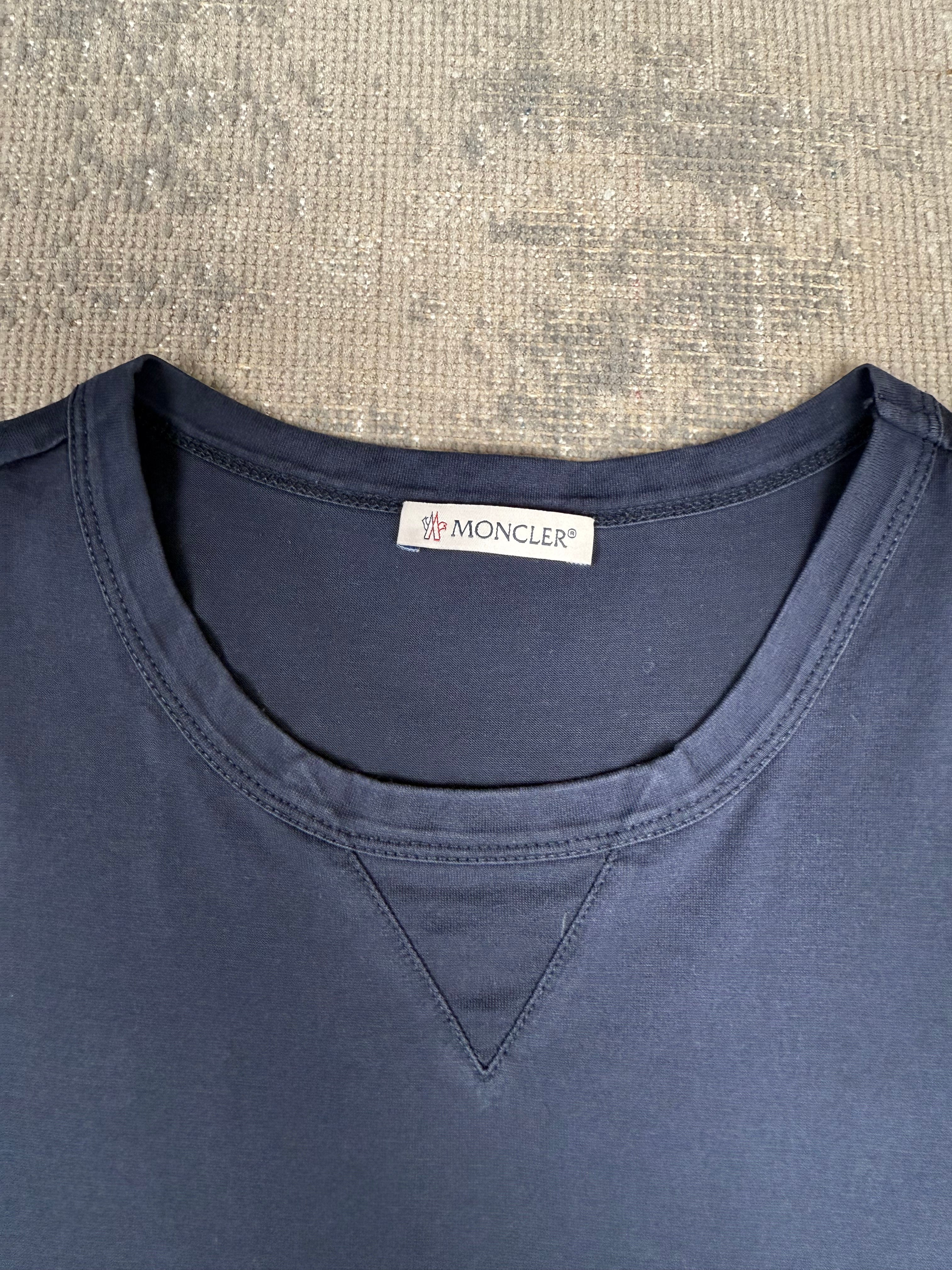 Moncler Double Logo Patch T-Shirt - Navy Moncler