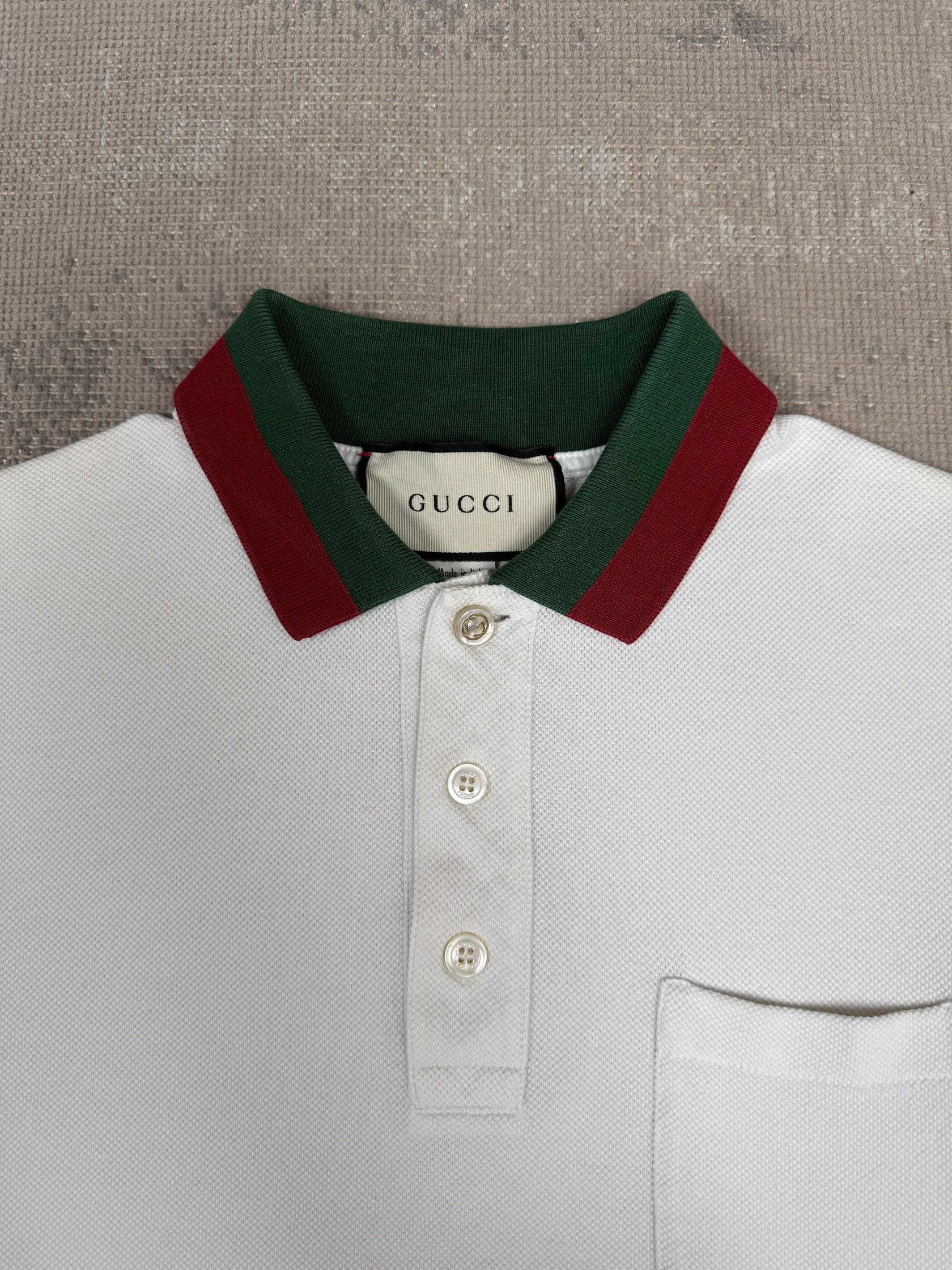 Gucci Web-Stripe Polo - White Gucci