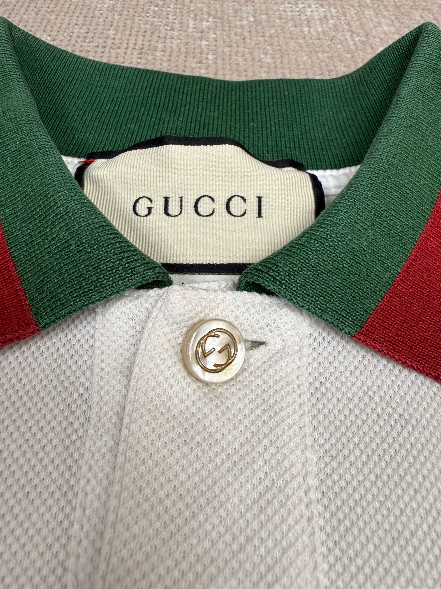 Gucci Web-Stripe Polo - White Gucci