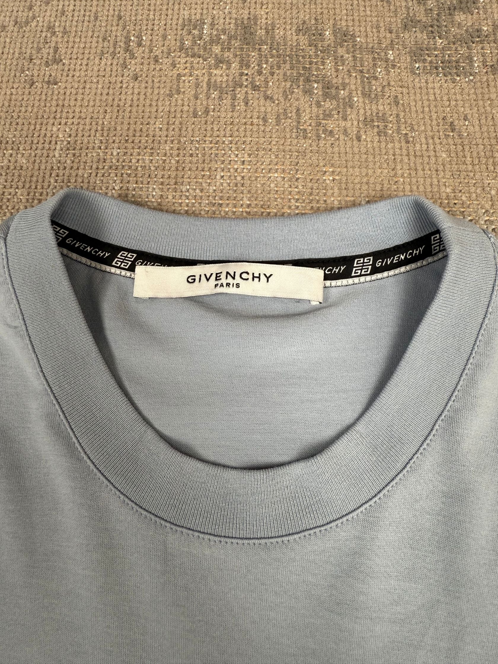 Givenchy Distressed Logo T-Shirt - Baby Blue Givenchy