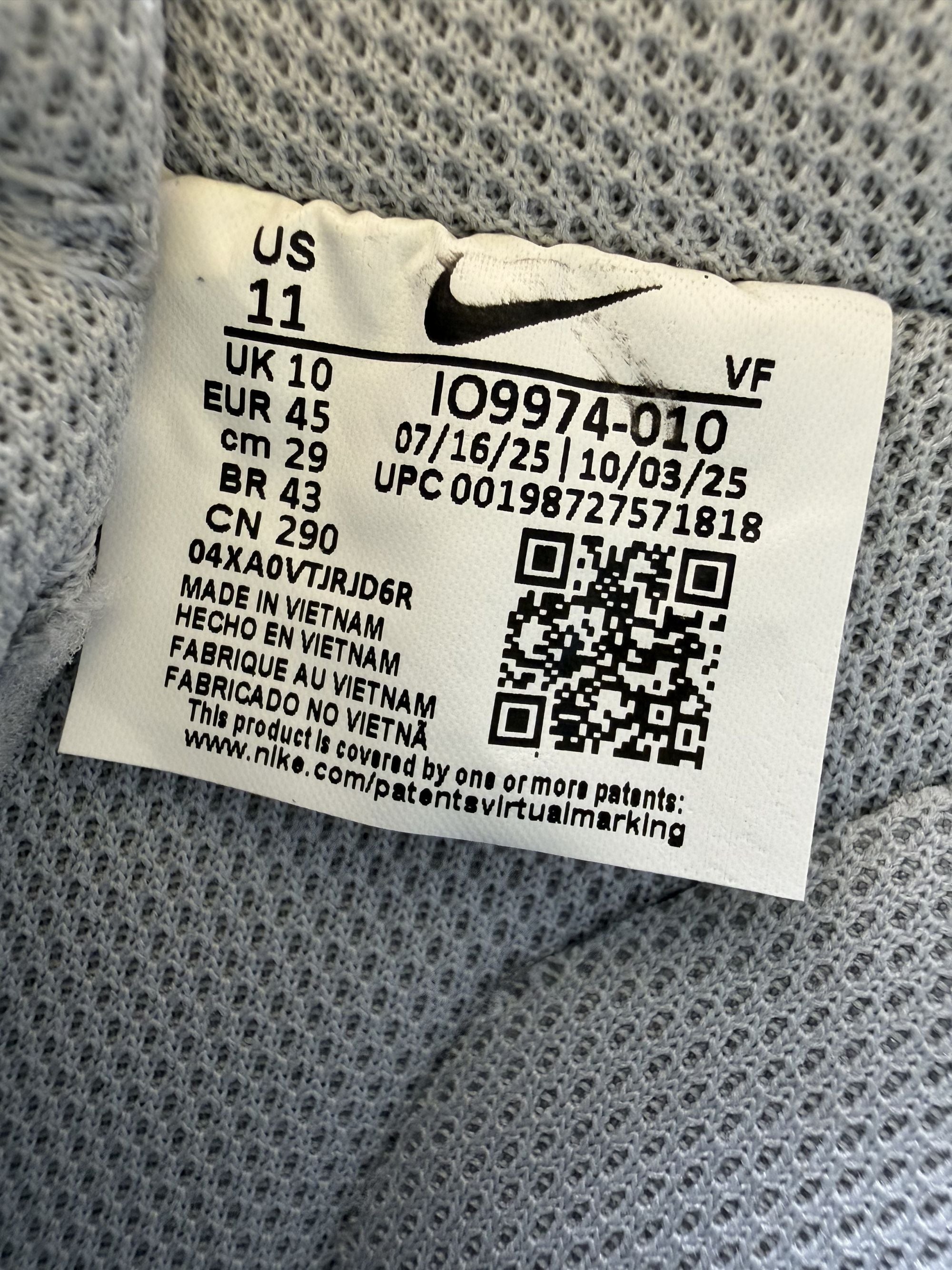 Nike X Syna Airforce 1 Trainers - Grey (Unused) Nike