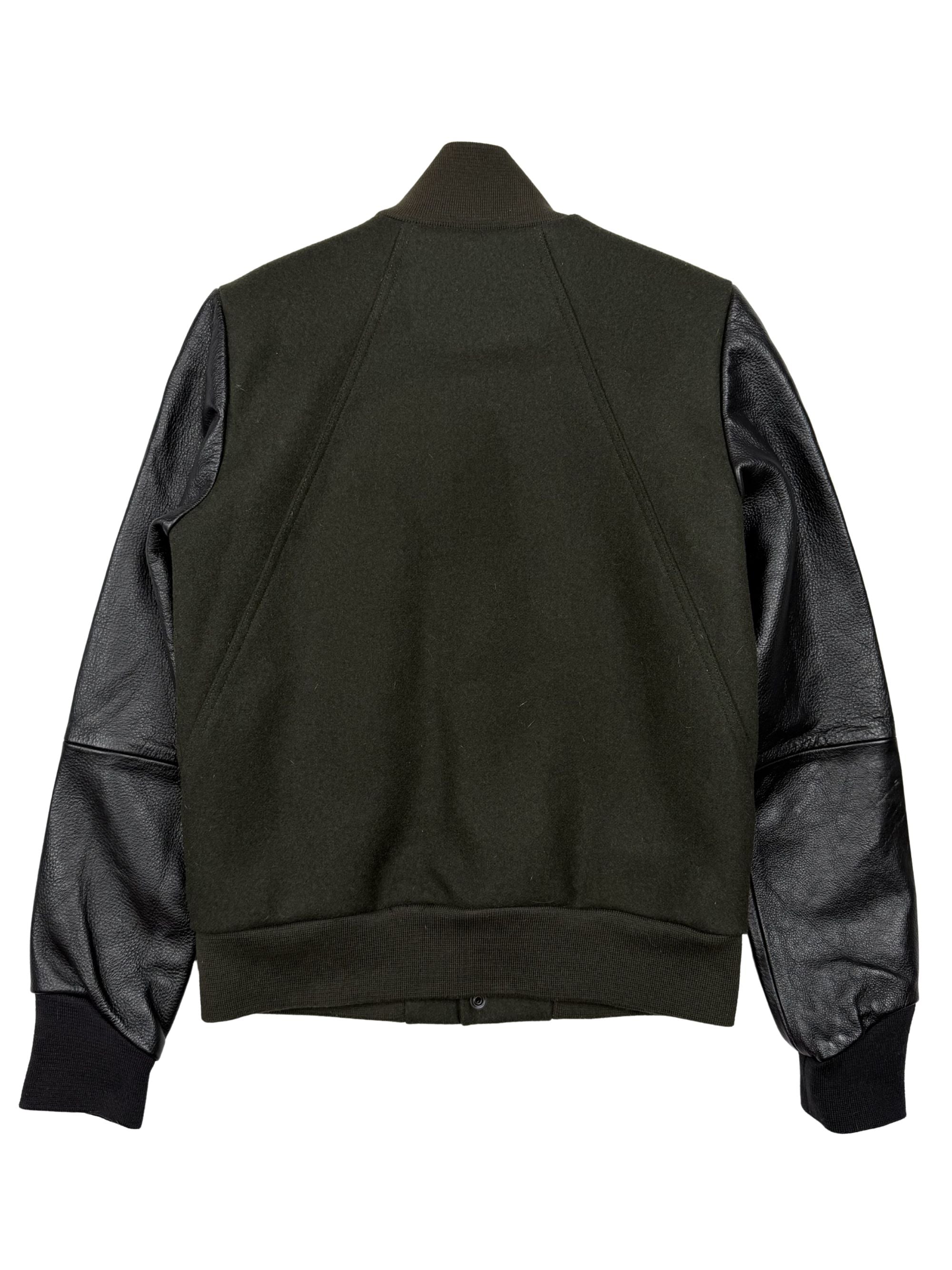 G-Star Raw Leather Varsity Jacket - Green G-Star