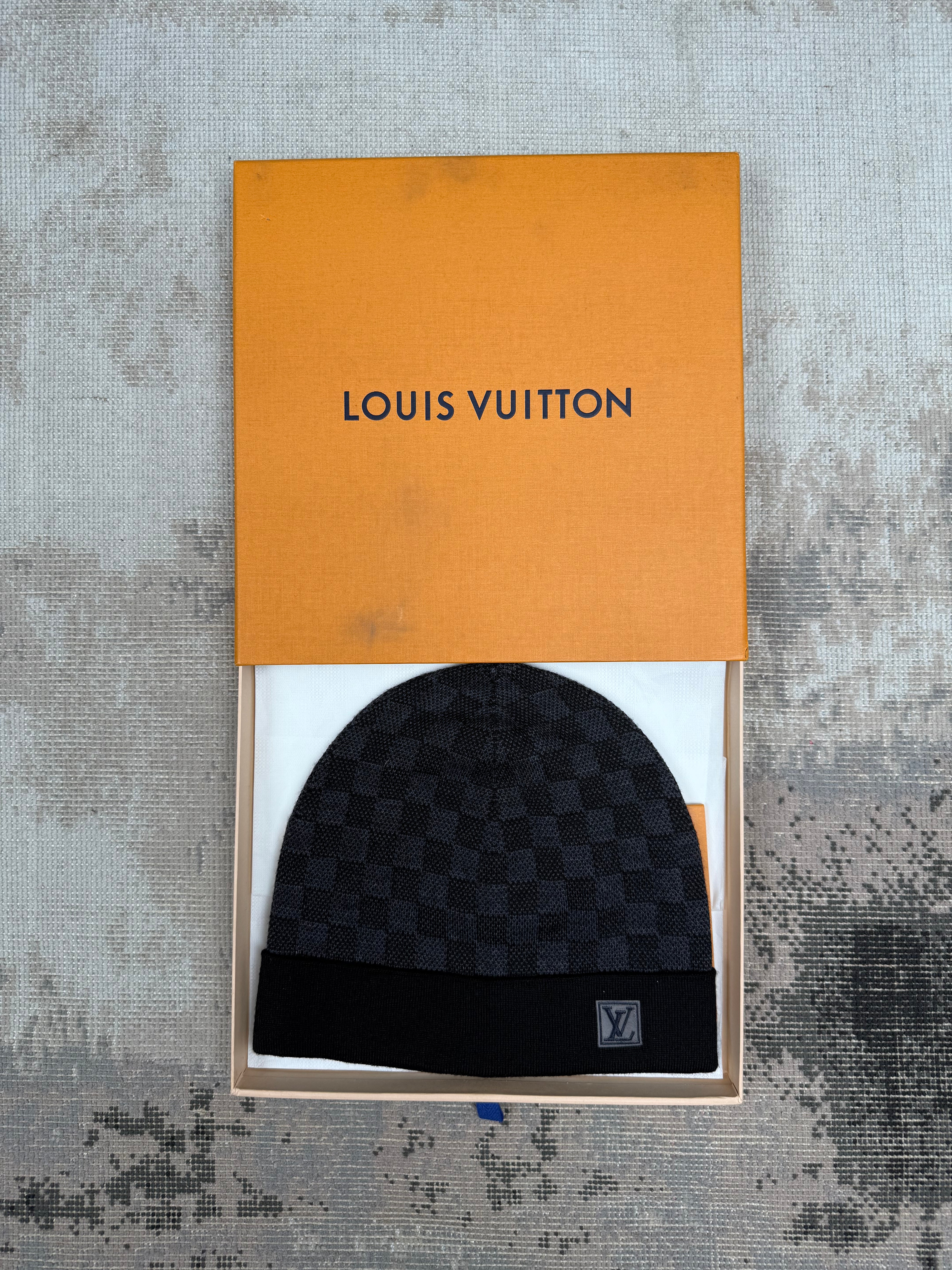 Louis Vuitton Damier Wool Beanie - Black Louis Vuitton