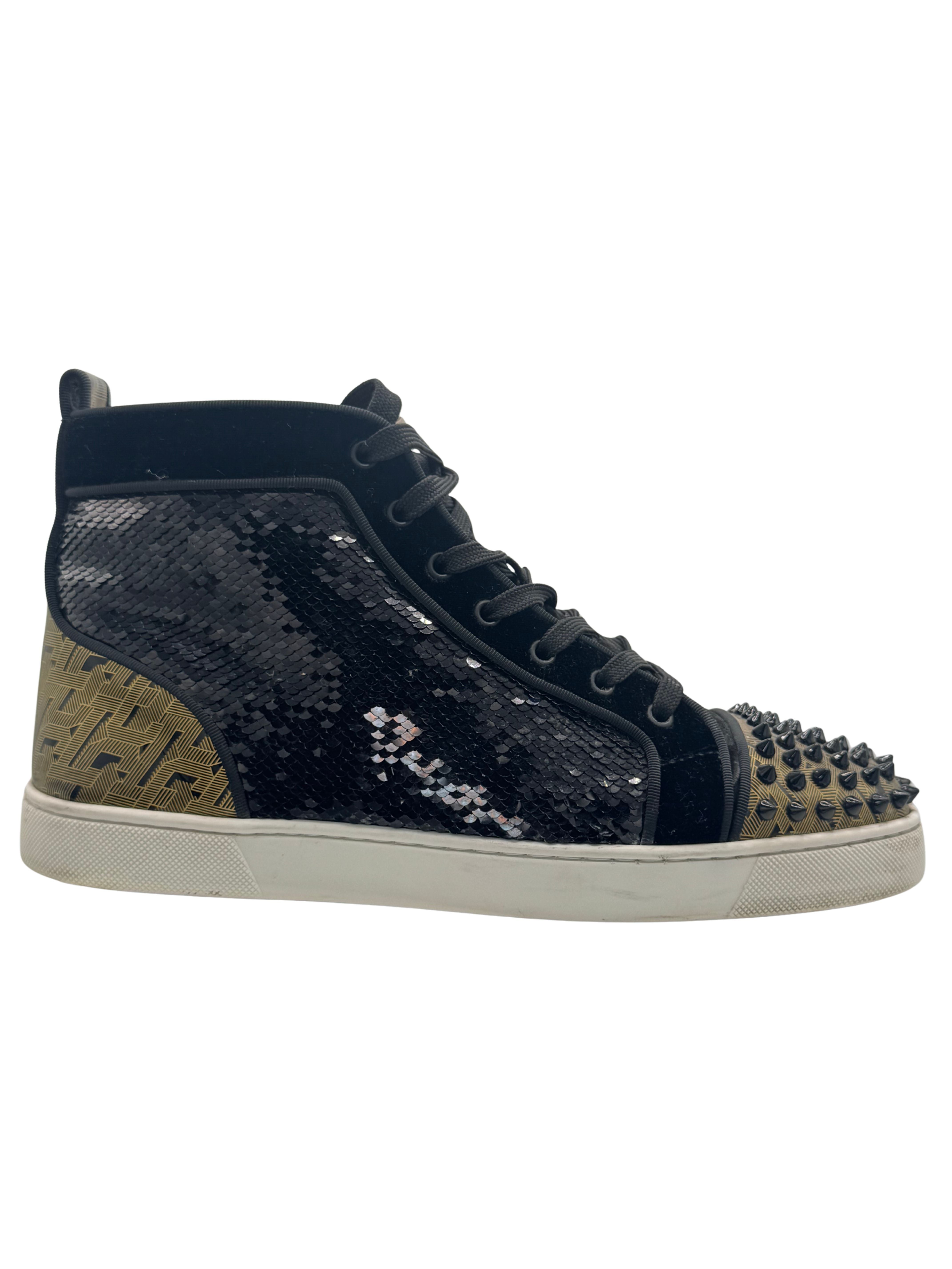 Christian Loubtion Spikes Orlato High - Black/Gold