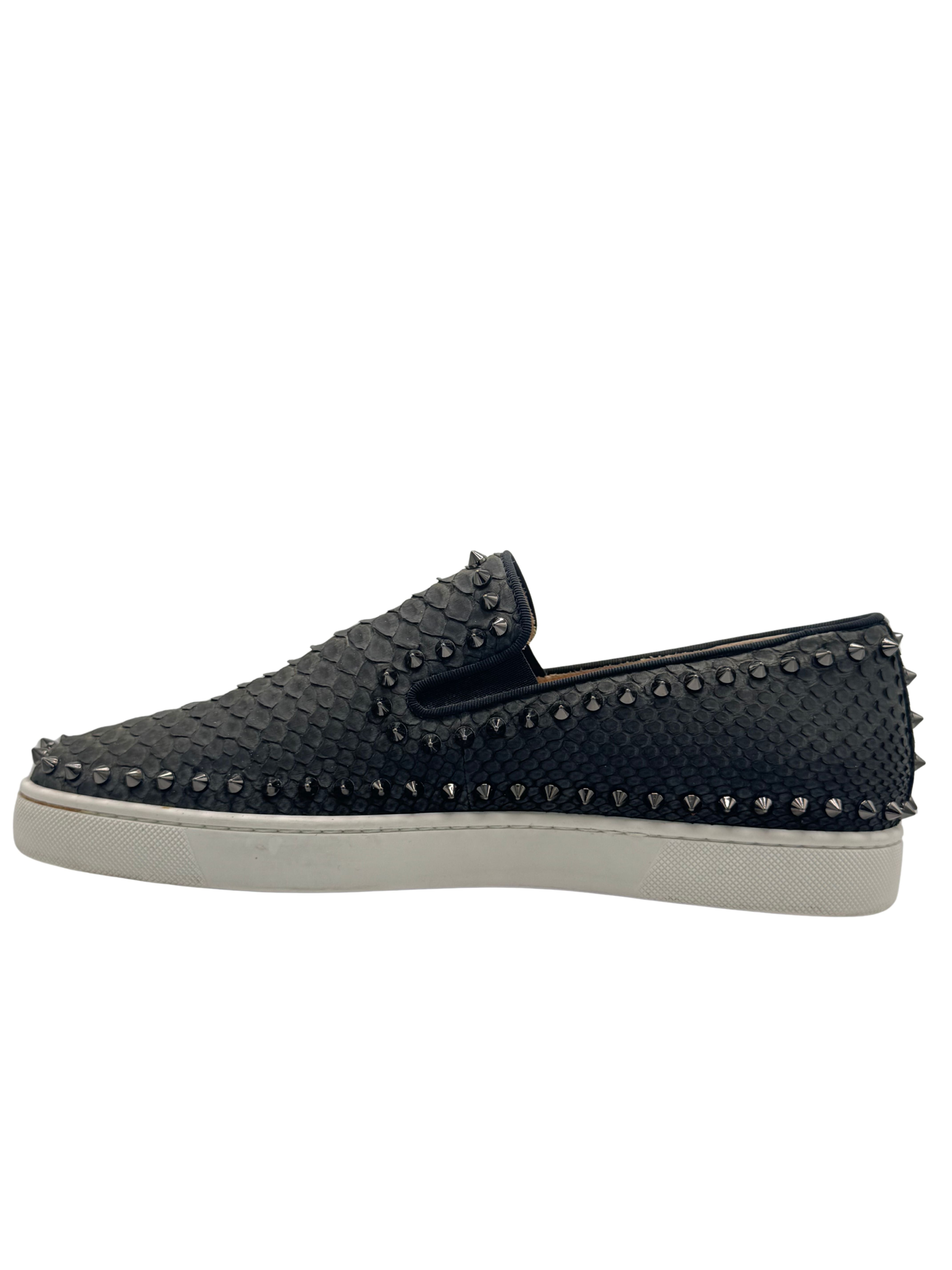 Christian Louboutin Pik Boat Snakeskin - Black Christian Louboutin