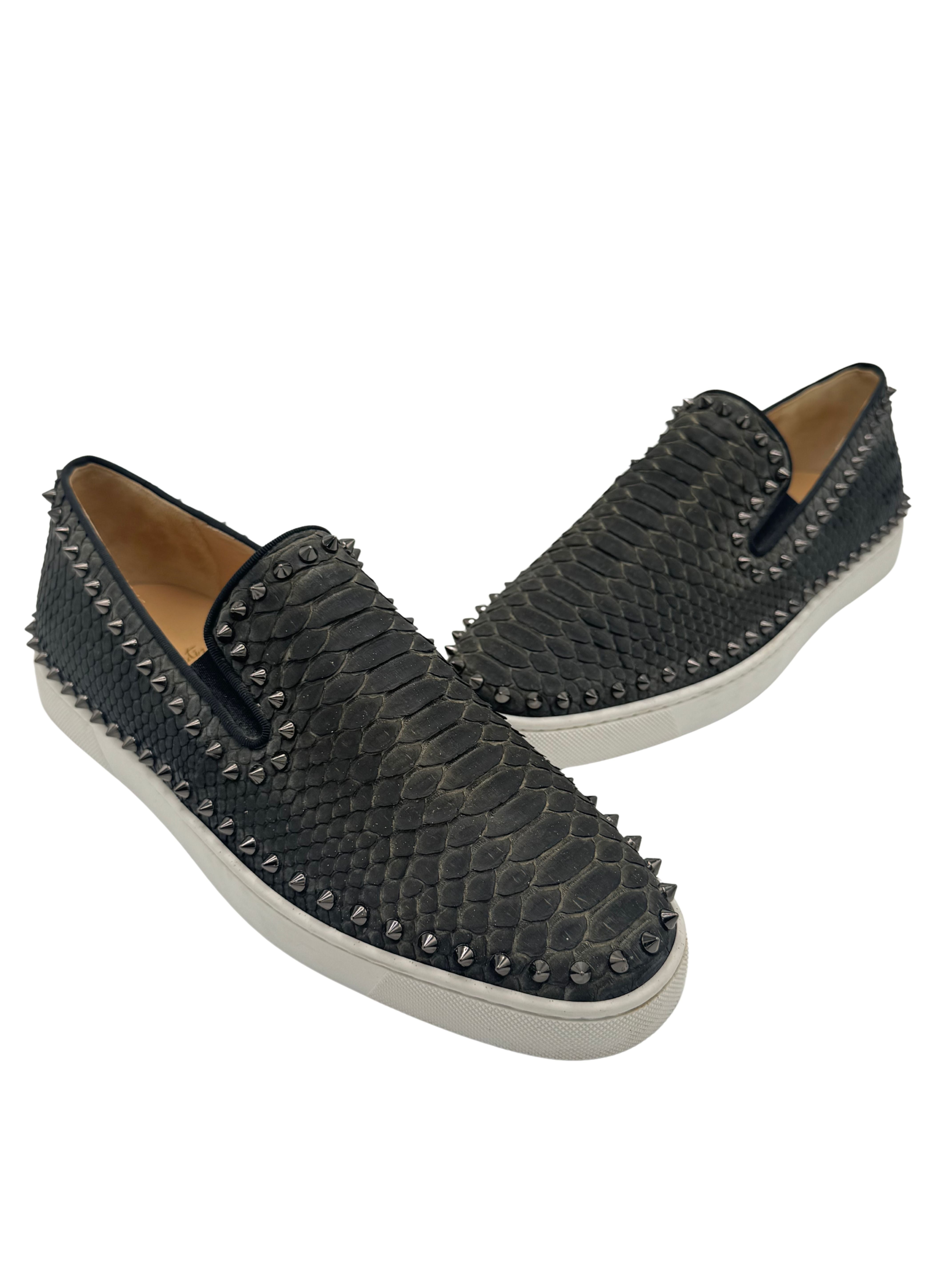Christian Louboutin Pik Boat Snakeskin - Black Christian Louboutin