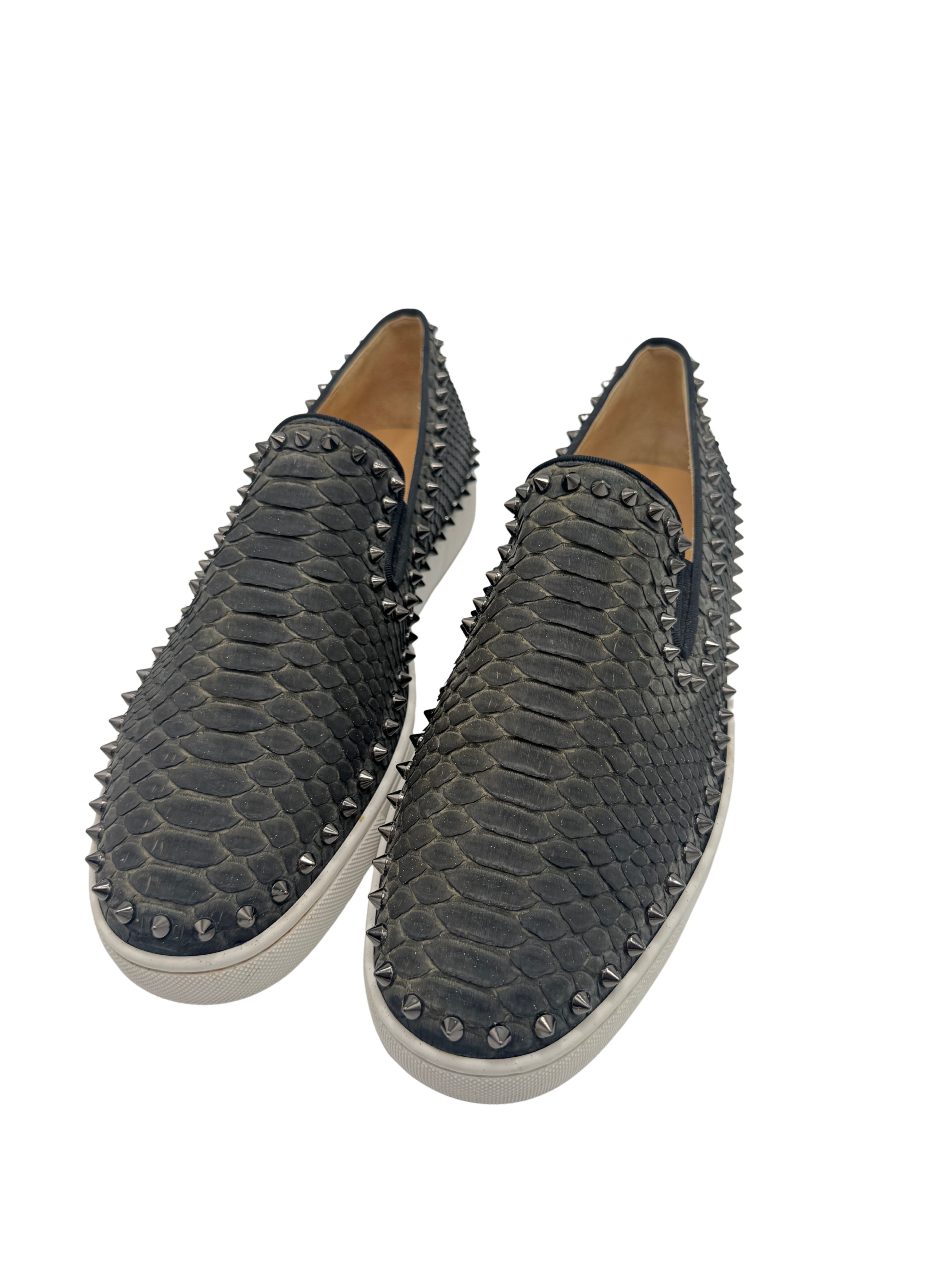 Christian Louboutin Pik Boat Snakeskin - Black Christian Louboutin