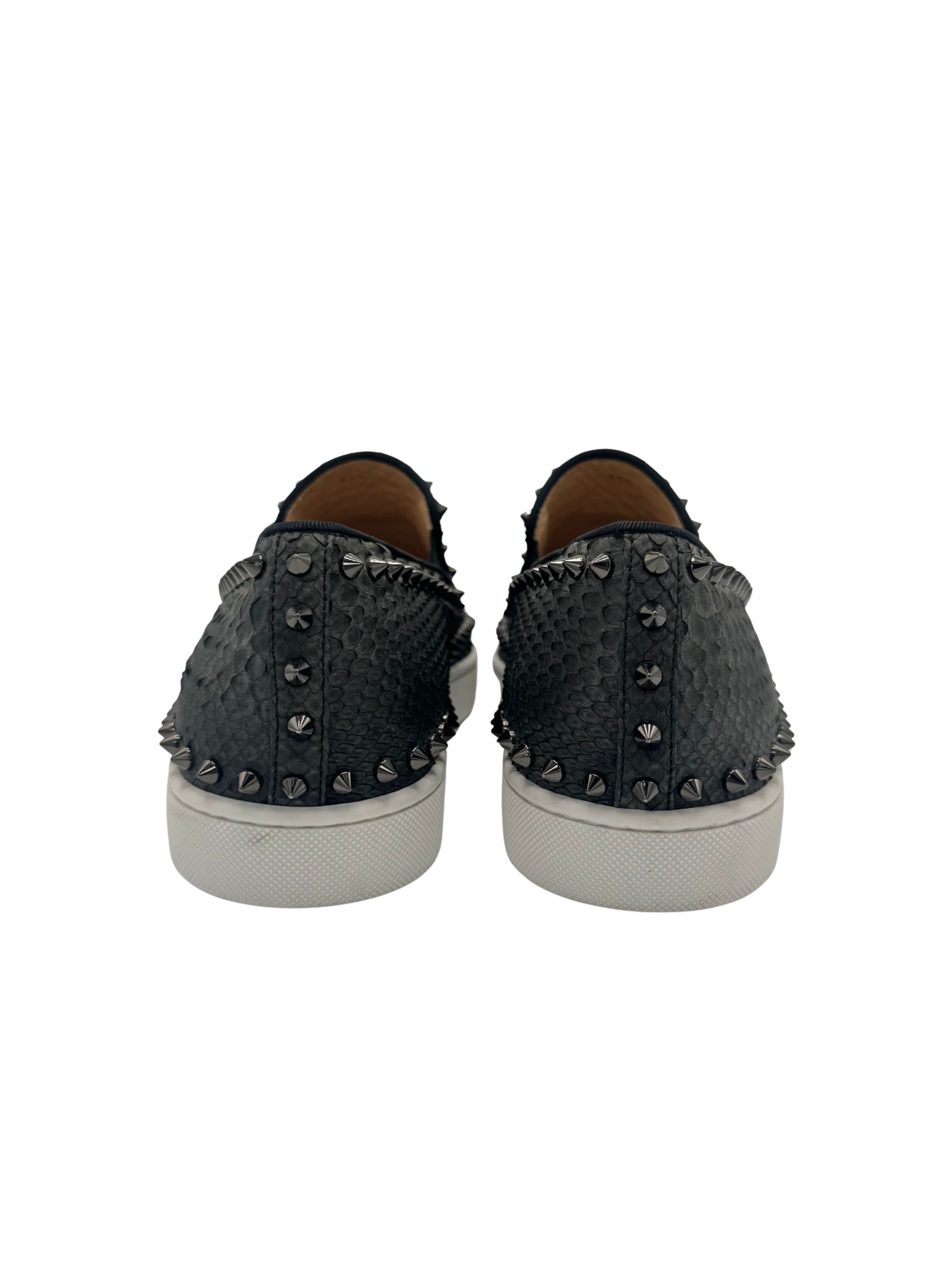 Christian Louboutin Pik Boat Snakeskin - Black Christian Louboutin