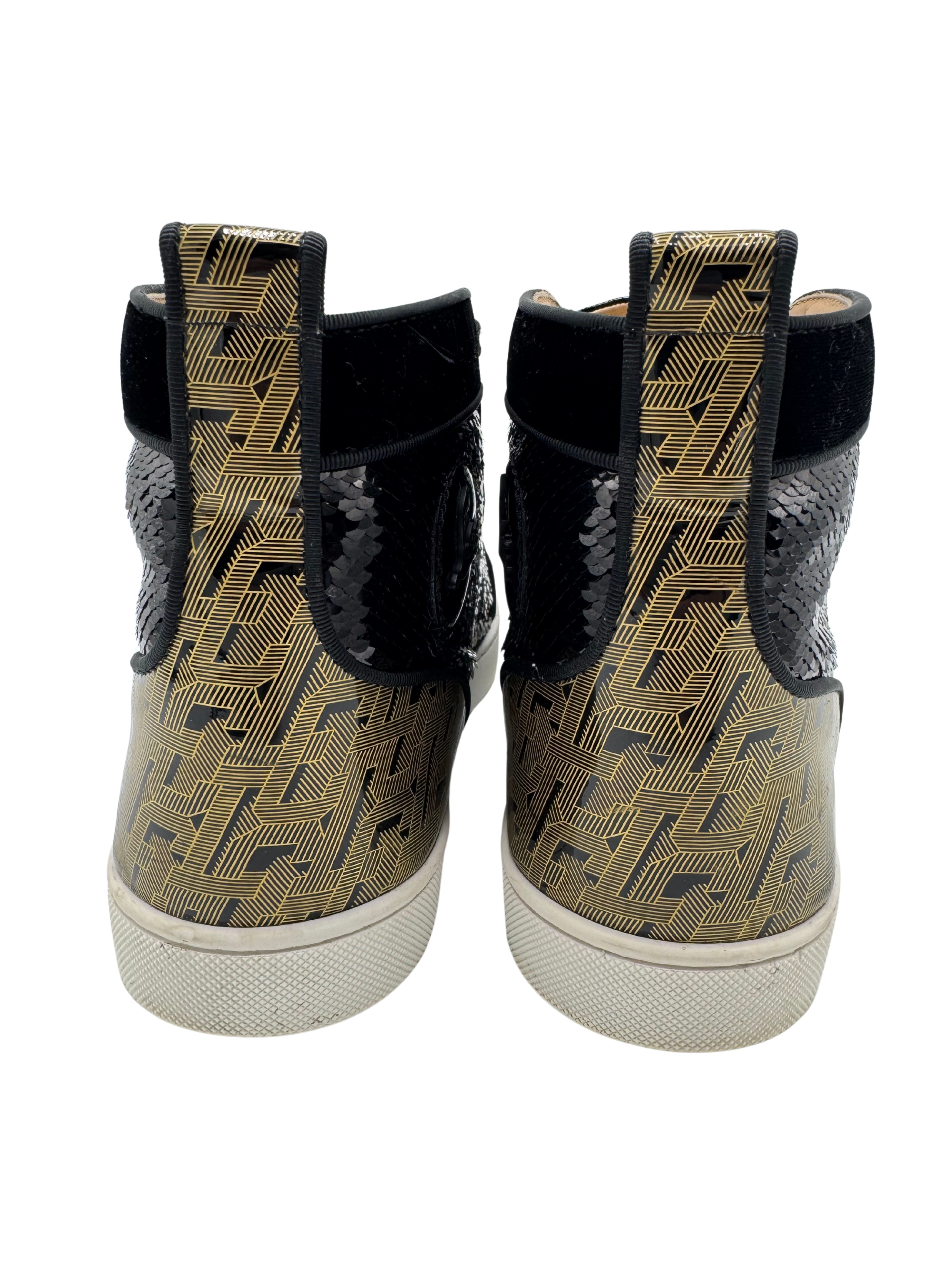 Christian Loubtion Spikes Orlato High - Black/Gold