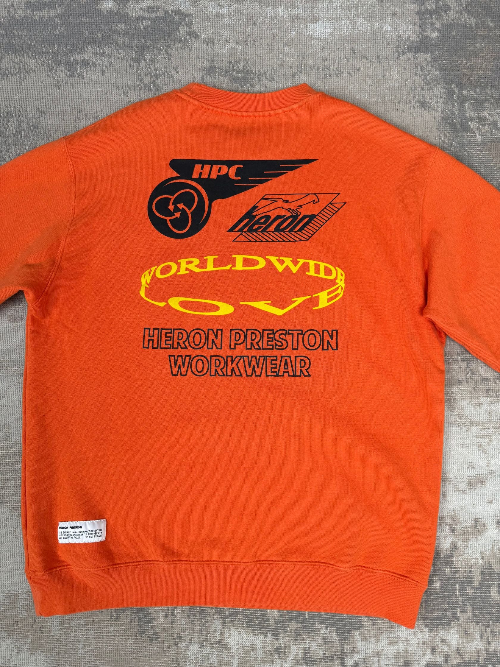 Heron Preston World Wide Love Sweatshirt - Orange Heron Preston