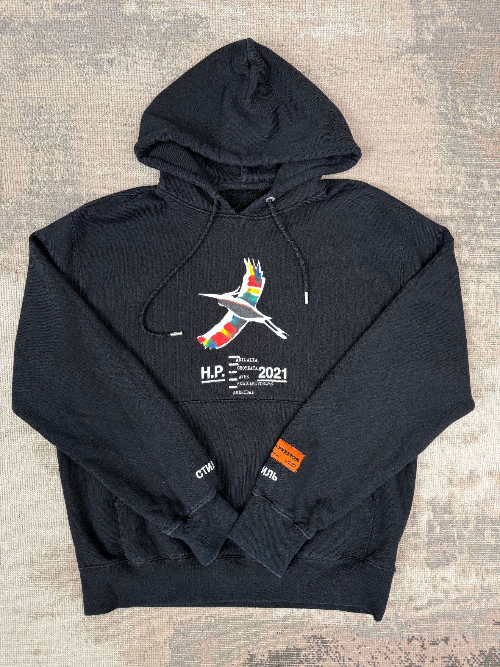 Heron Preston Rainbow Heron Hoodie - Black Heron Preston