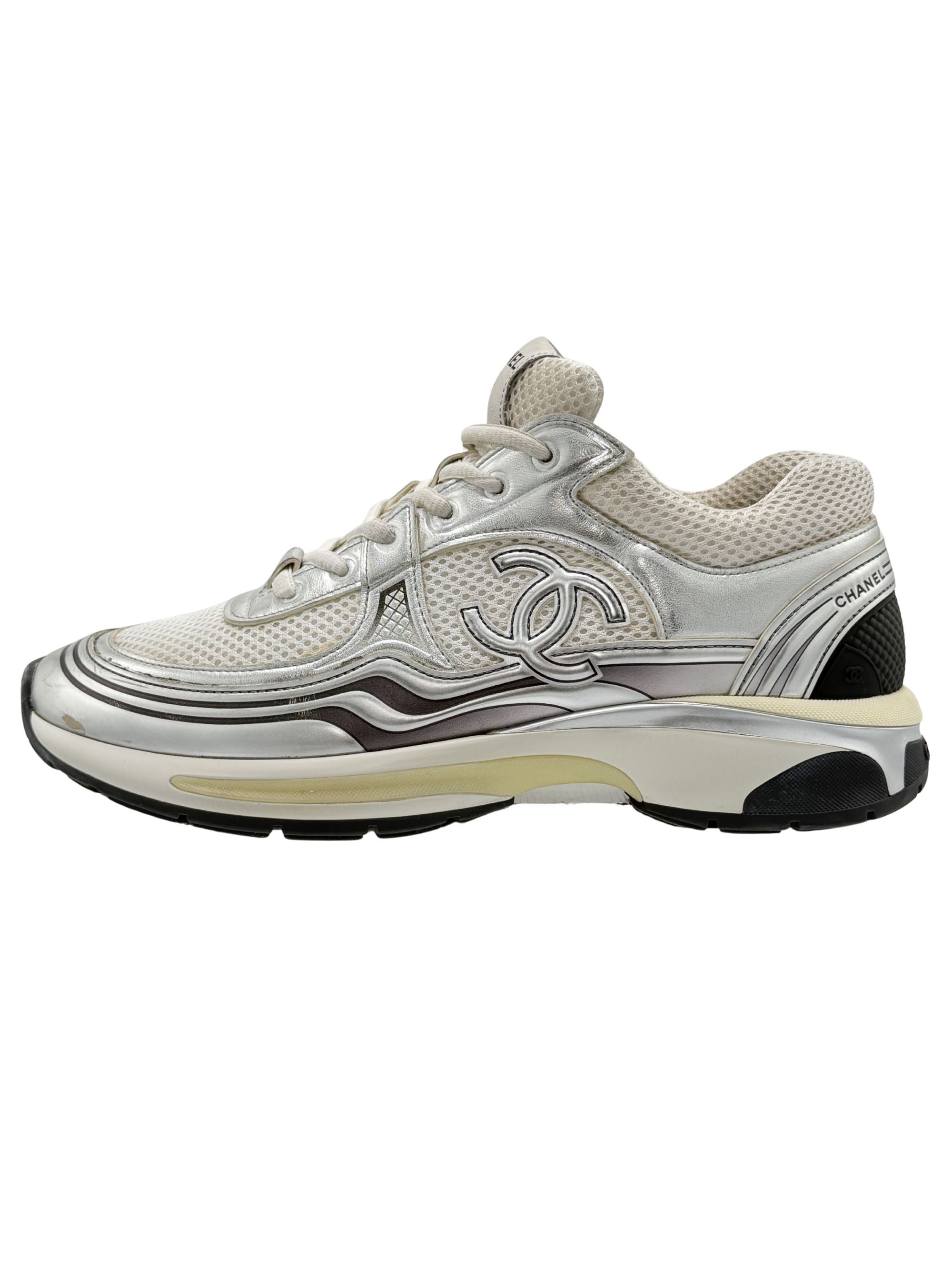 Chanel CC Runner Trainers - Silver Chanel