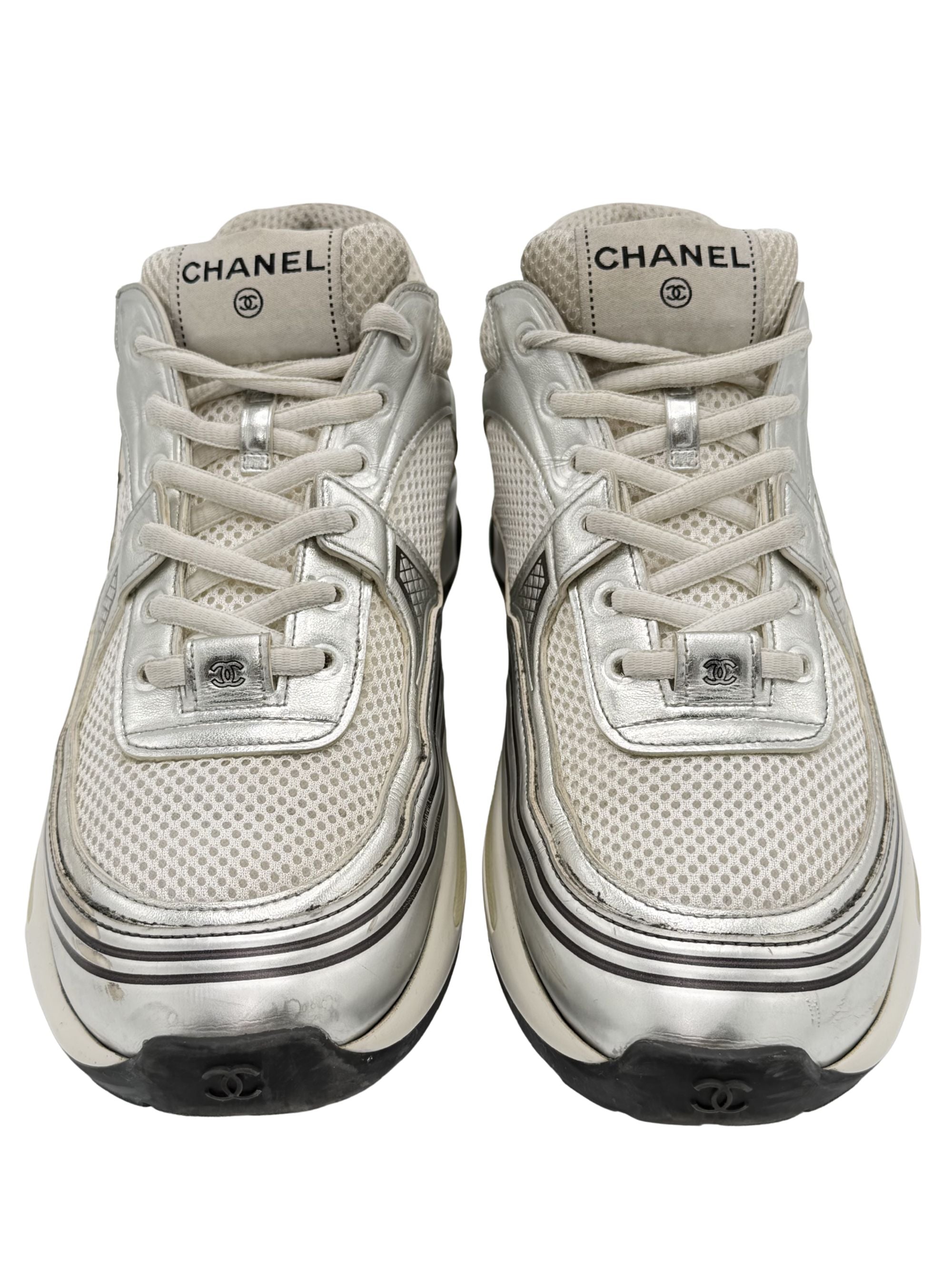 Chanel CC Runner Trainers - Silver Chanel