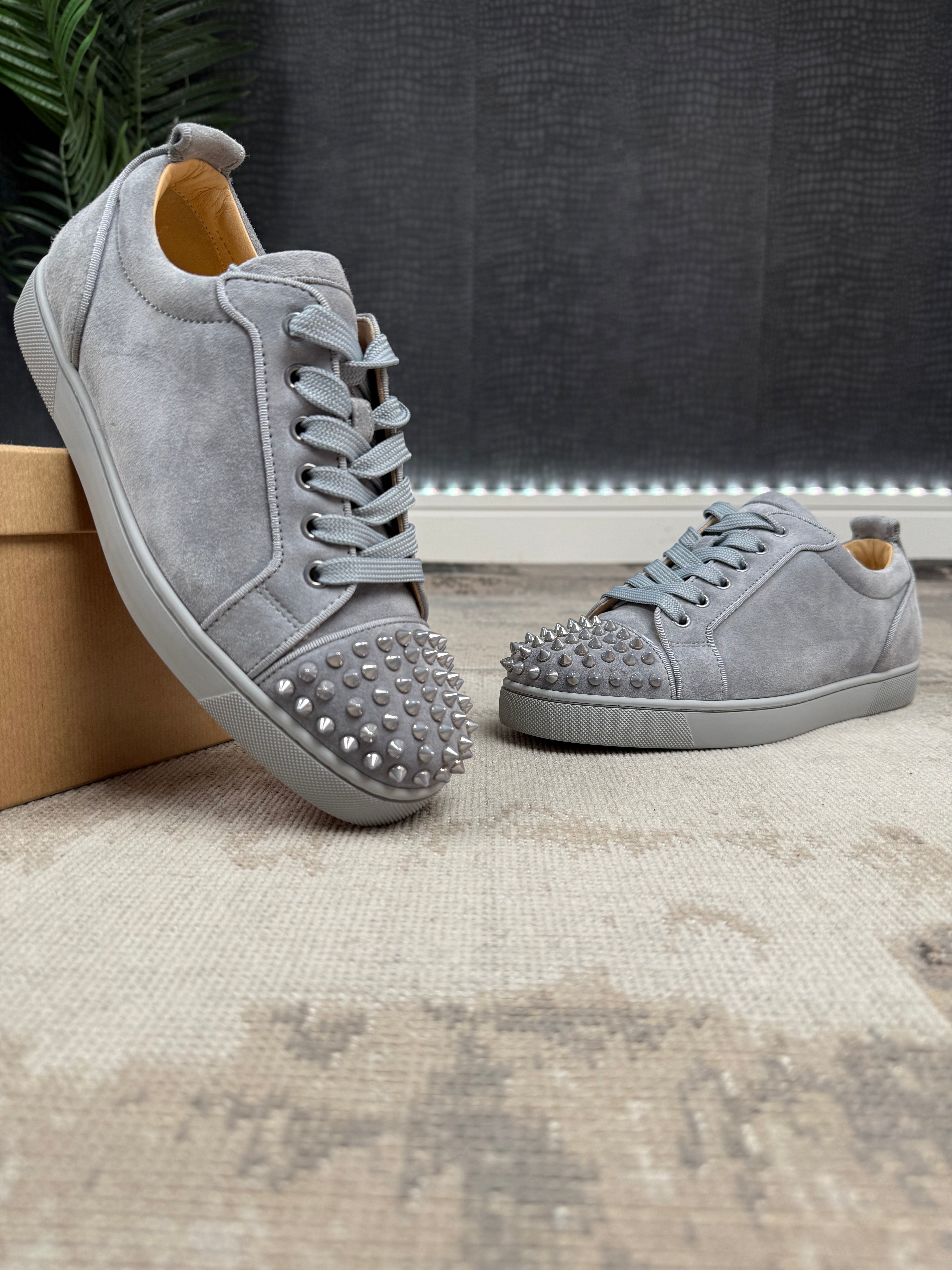 Christian Louboutin Junior Spike Trainers - Grey