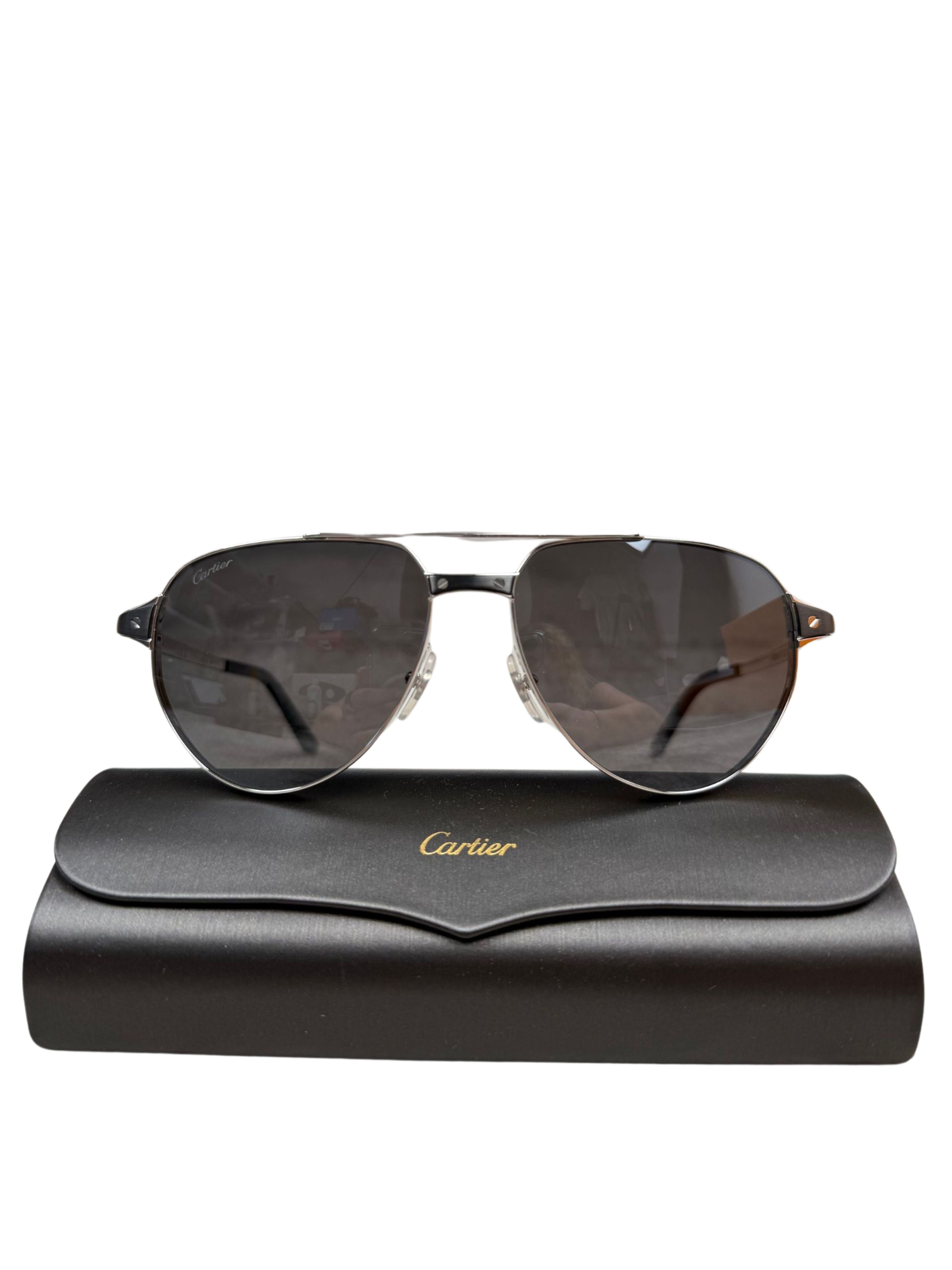 Cartier CT0425S 004 Sunglasses - Silver (Unused)