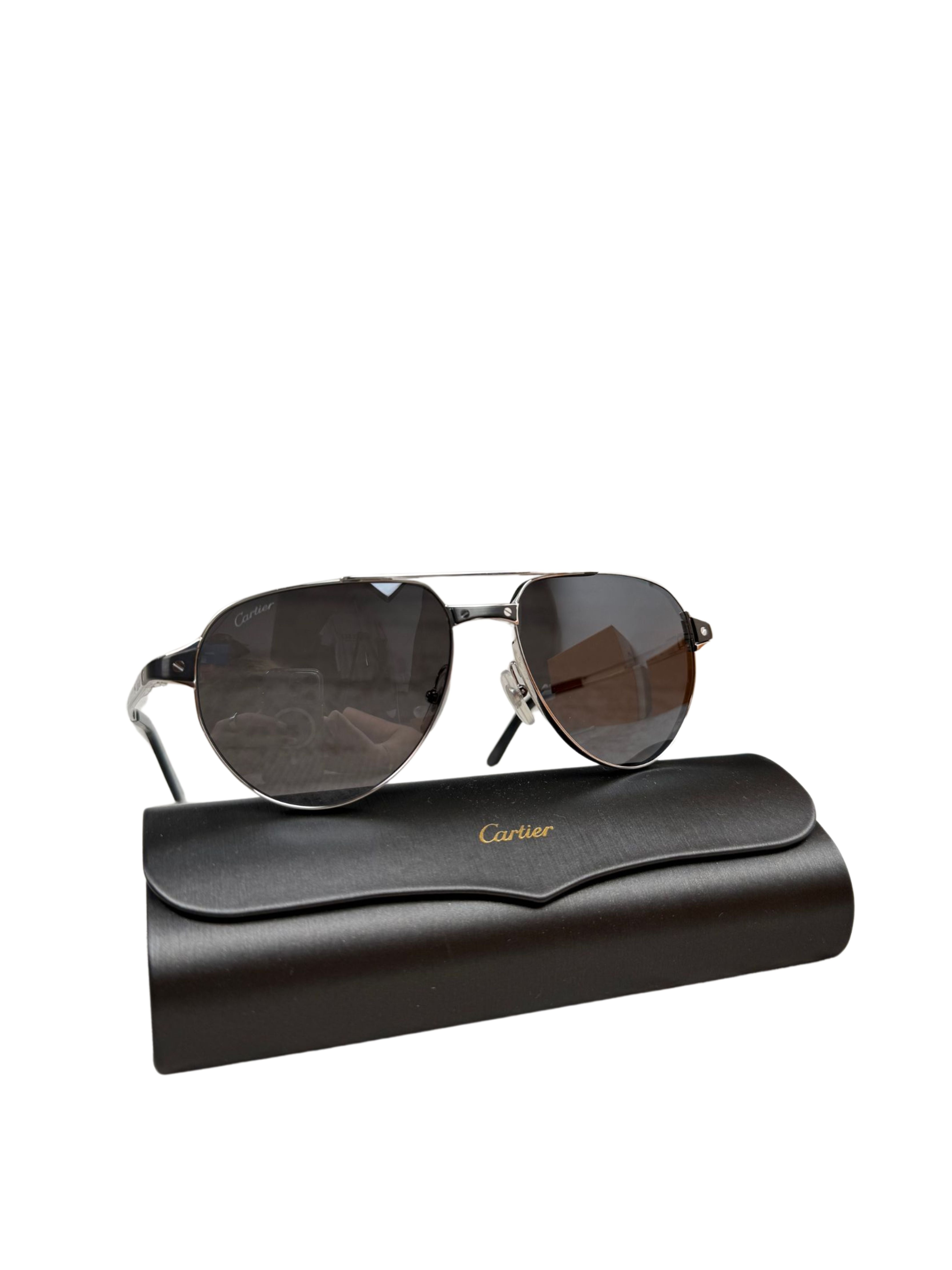 Cartier CT0425S 004 Sunglasses - Silver (Unused)
