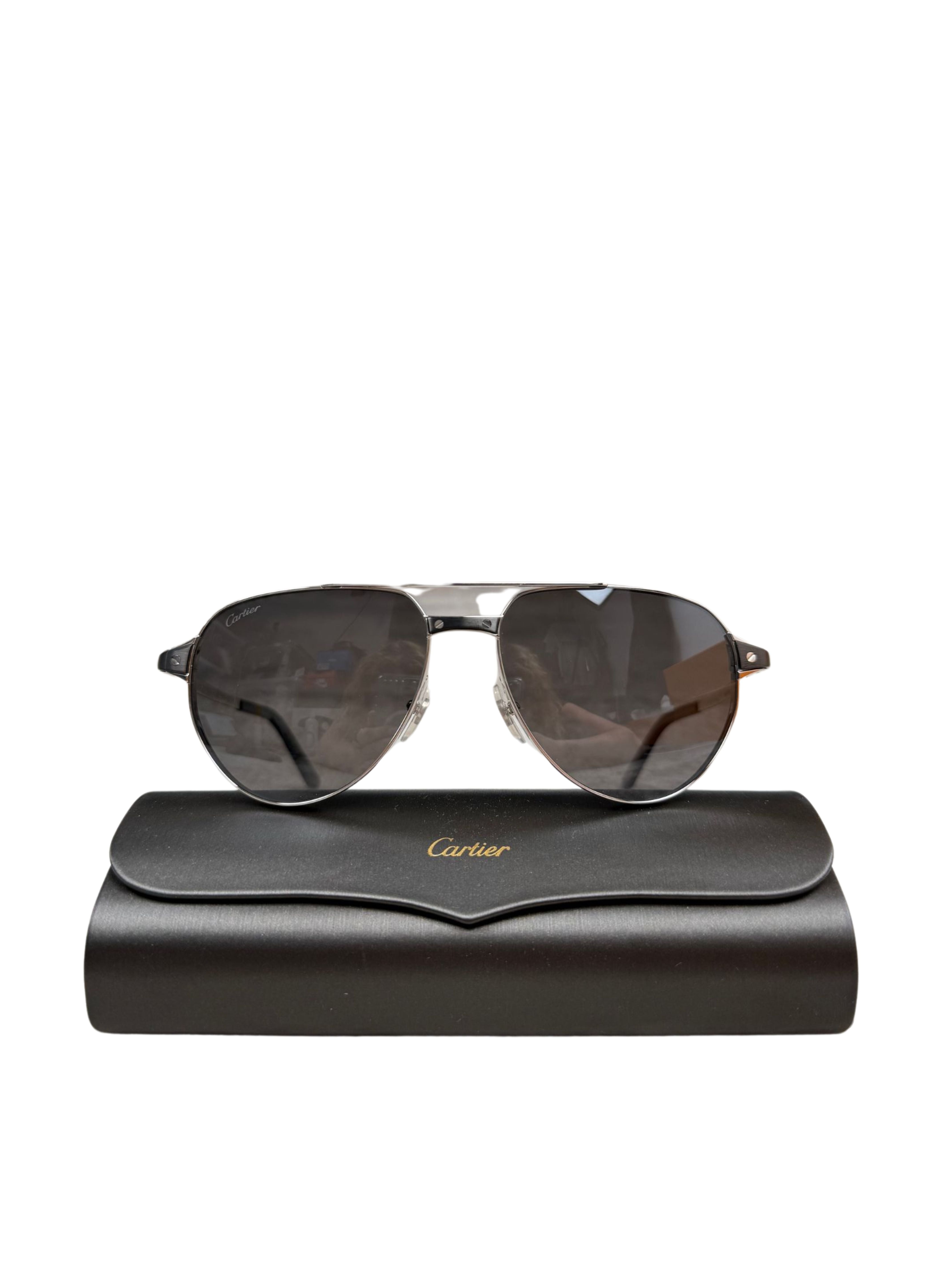 Cartier CT0425S 004 Sunglasses - Silver (Unused)