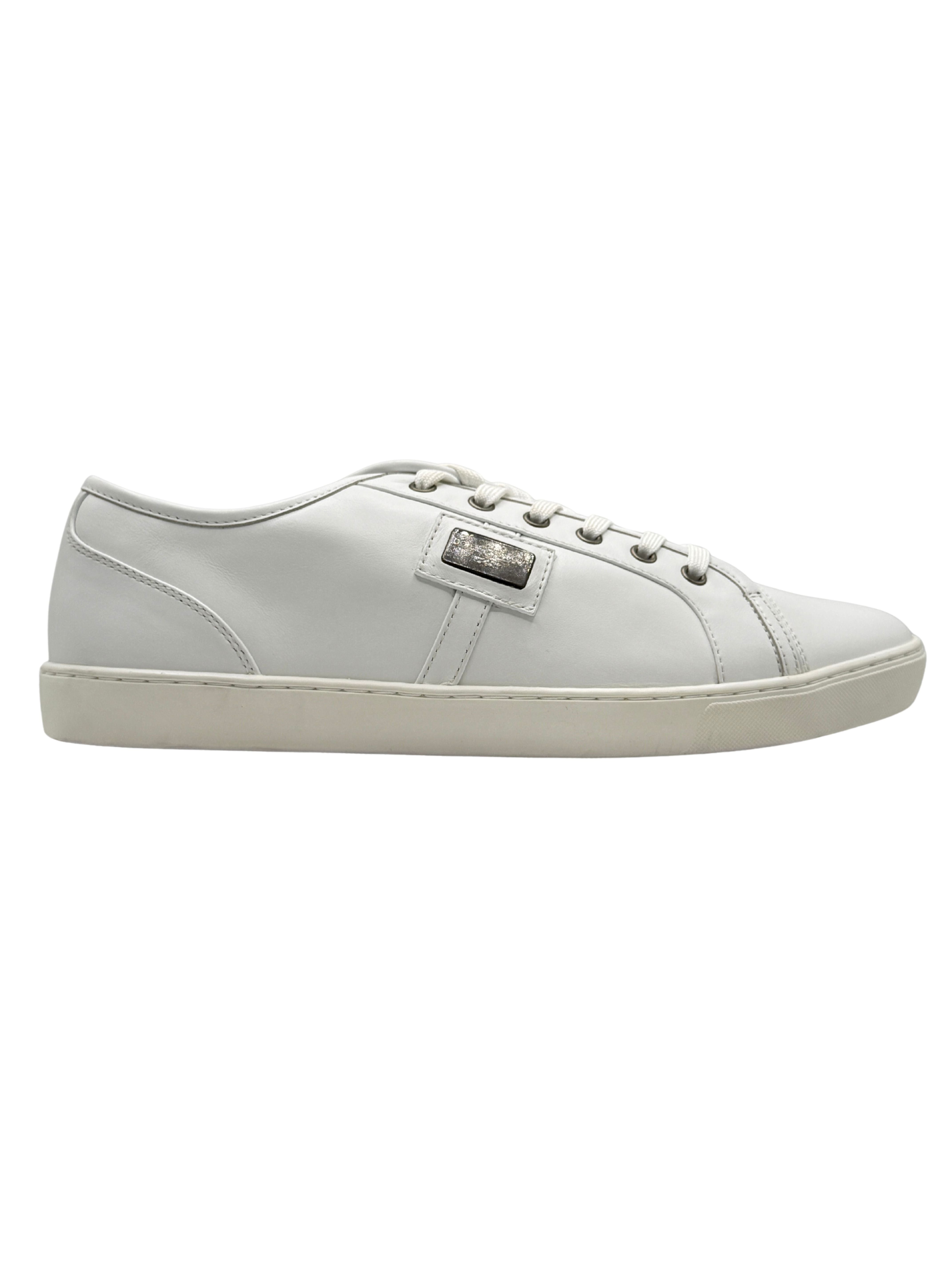 Dolce & Gabbana Plaque Logo Trainers - White