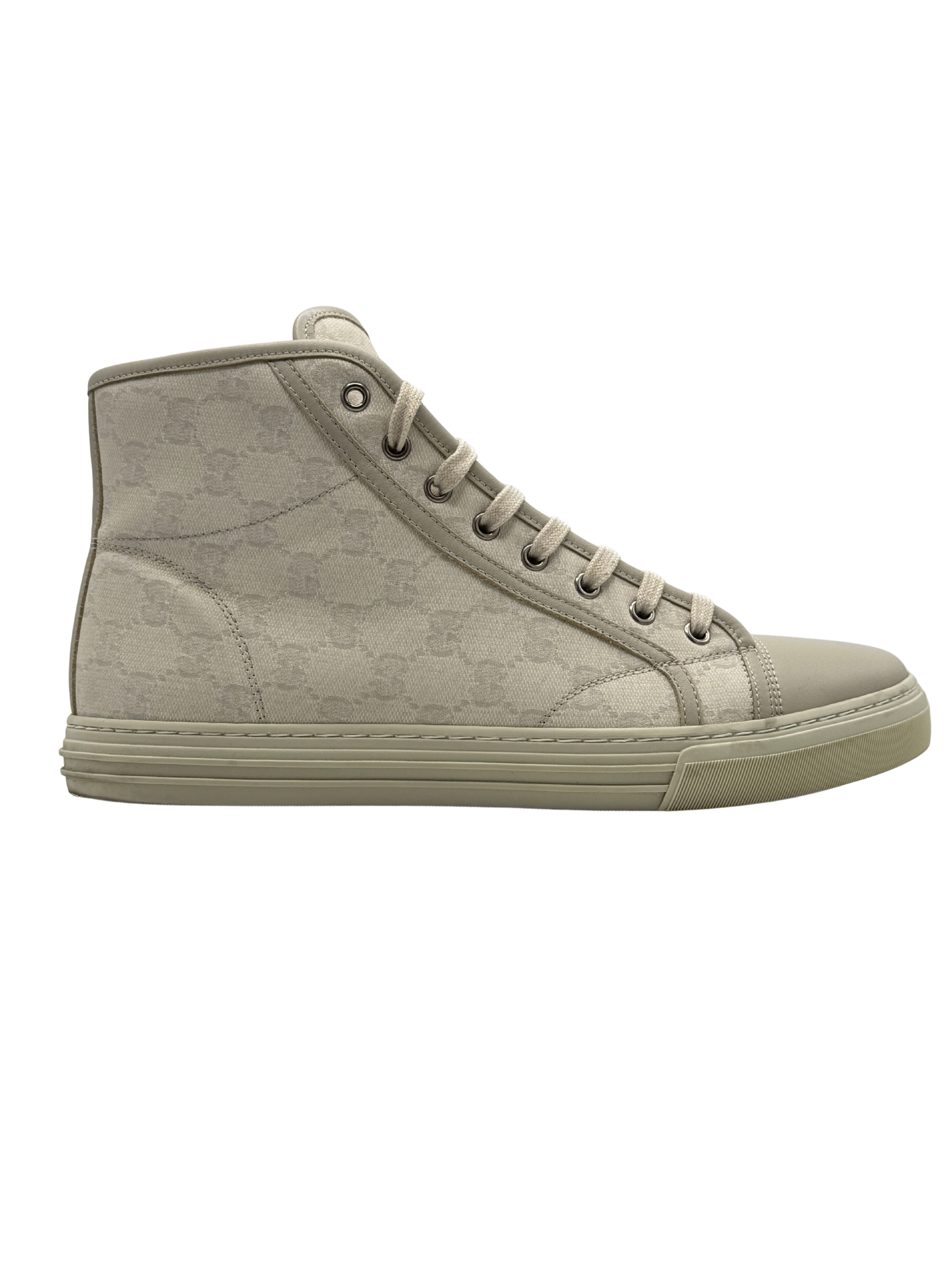 Gucci High-Top Monogram Canvas Trainers - Beige
