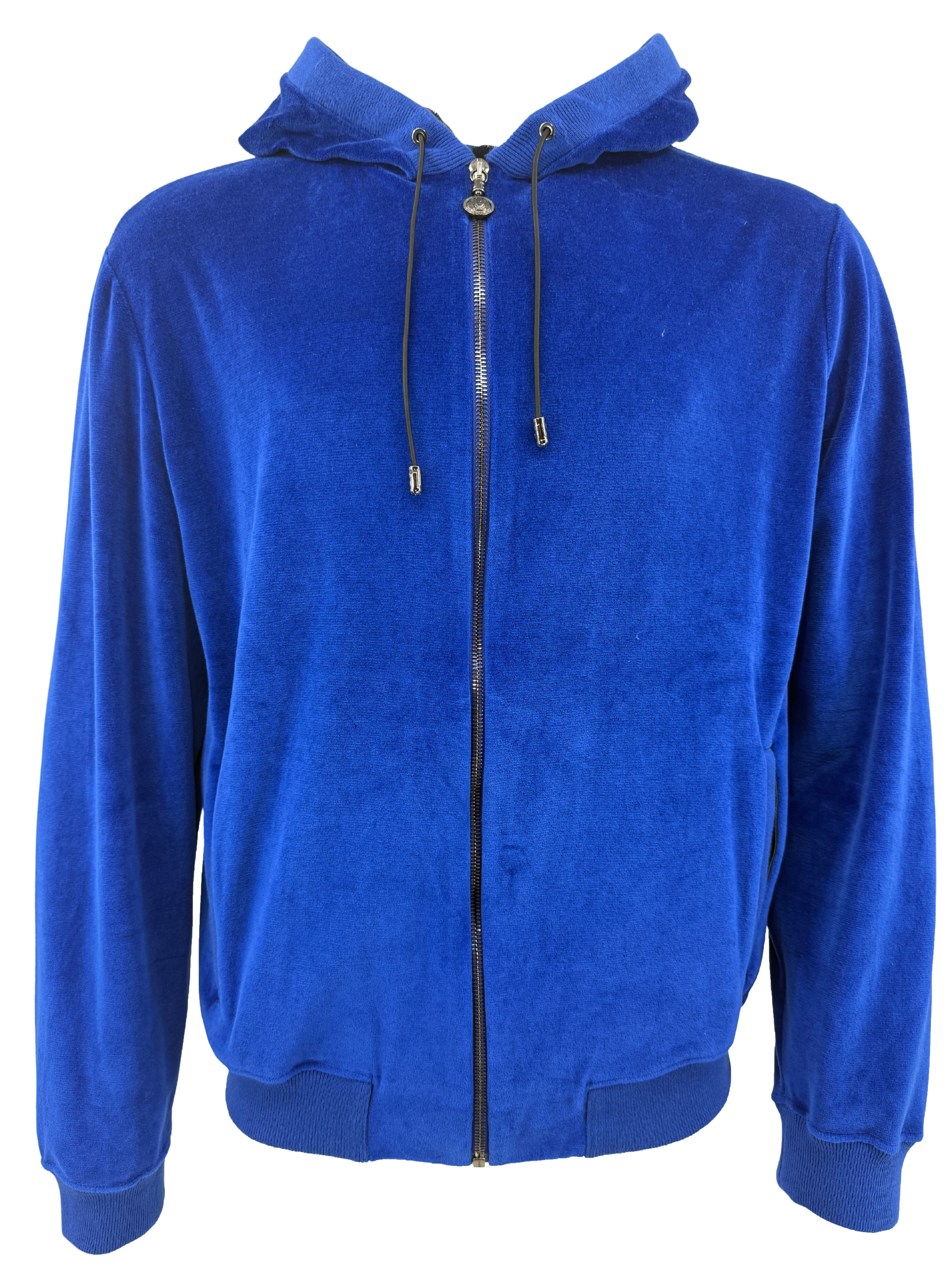 Versace Medusa Velour Zip Hoodie - Blue (Unused)
