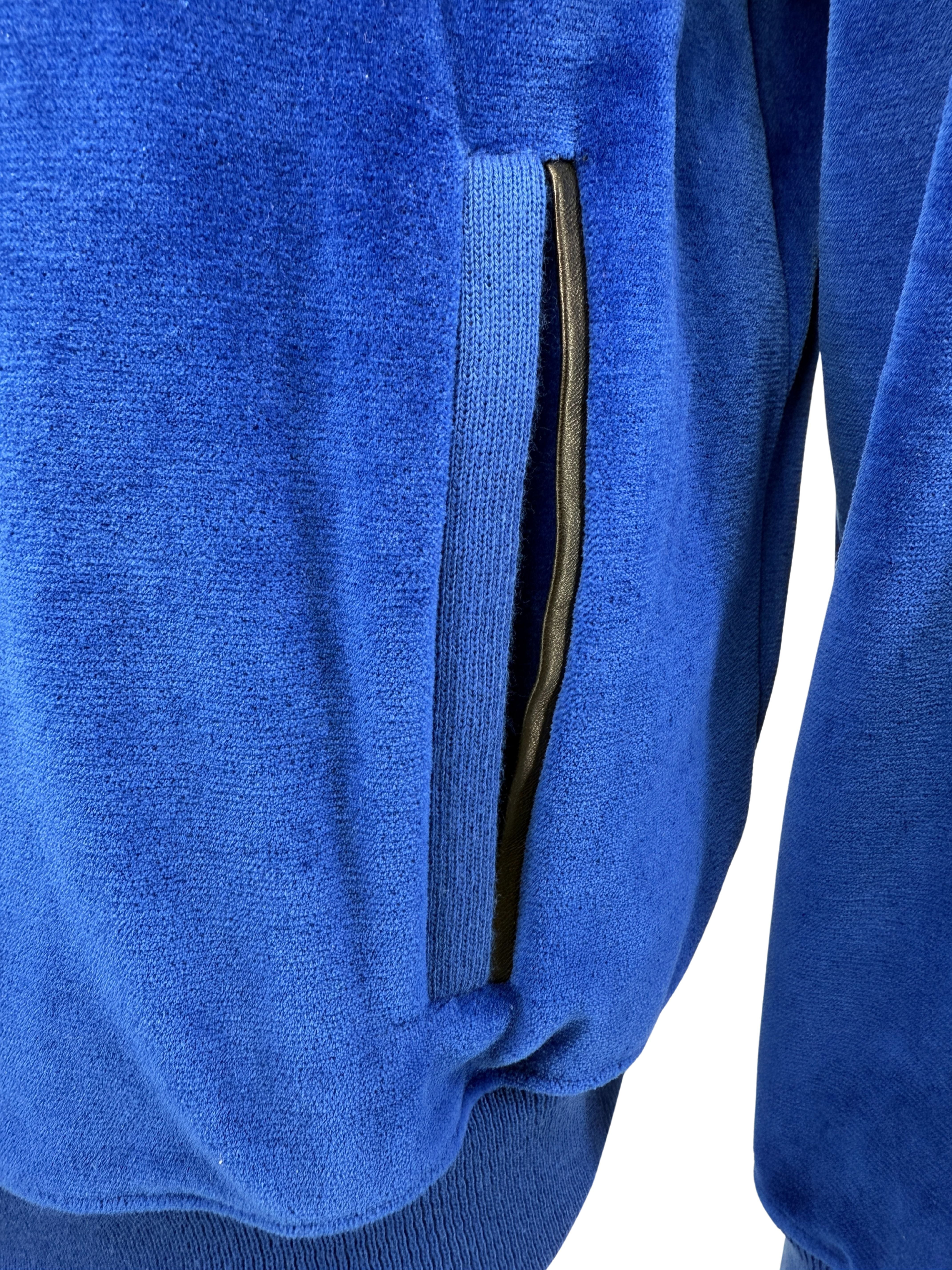 Versace Medusa Velour Zip Hoodie - Blue (Unused)