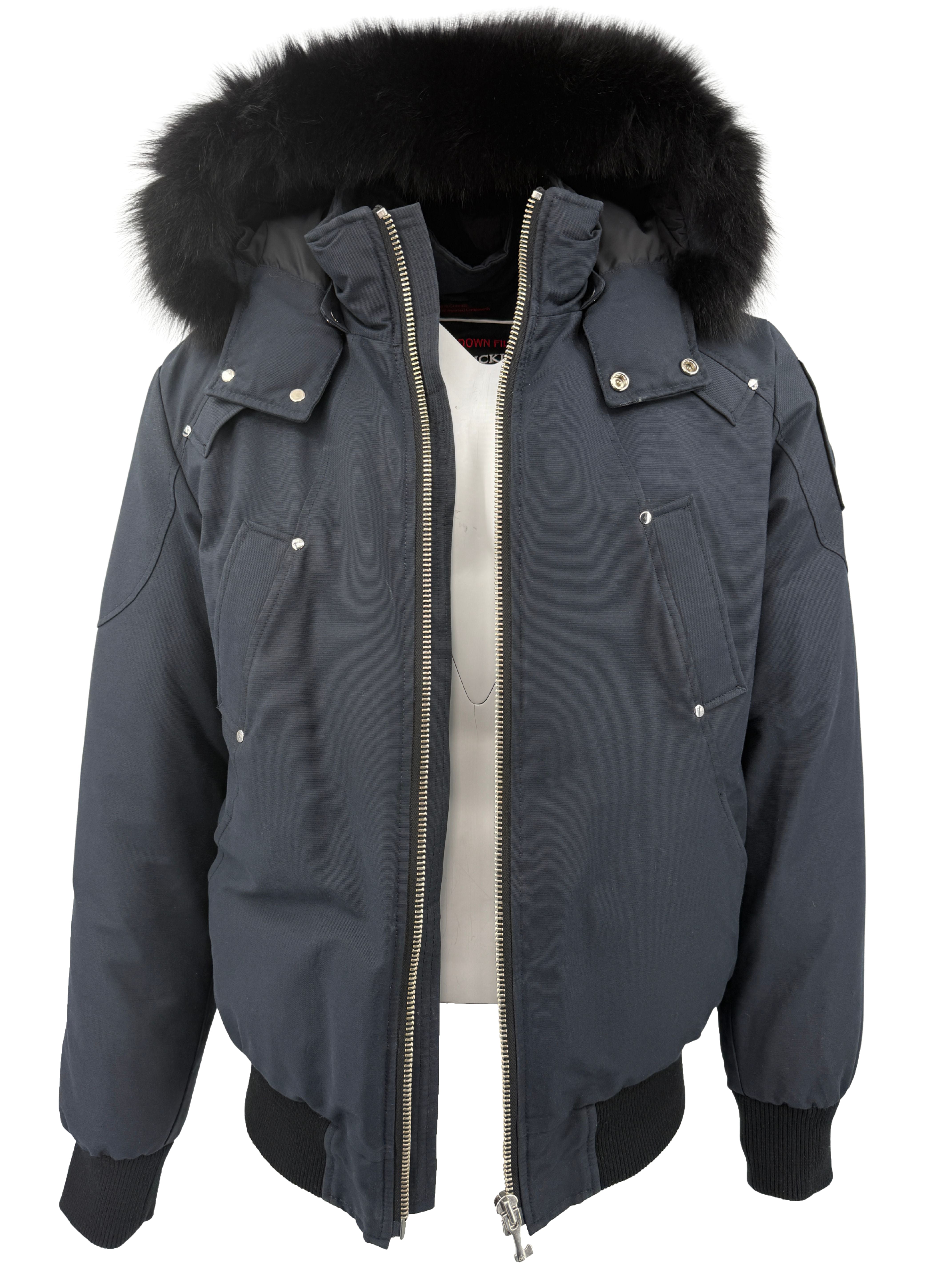 Moose Knuckles Fur Trim Ballistic Bomber - Deep Navy Moose Knuckles
