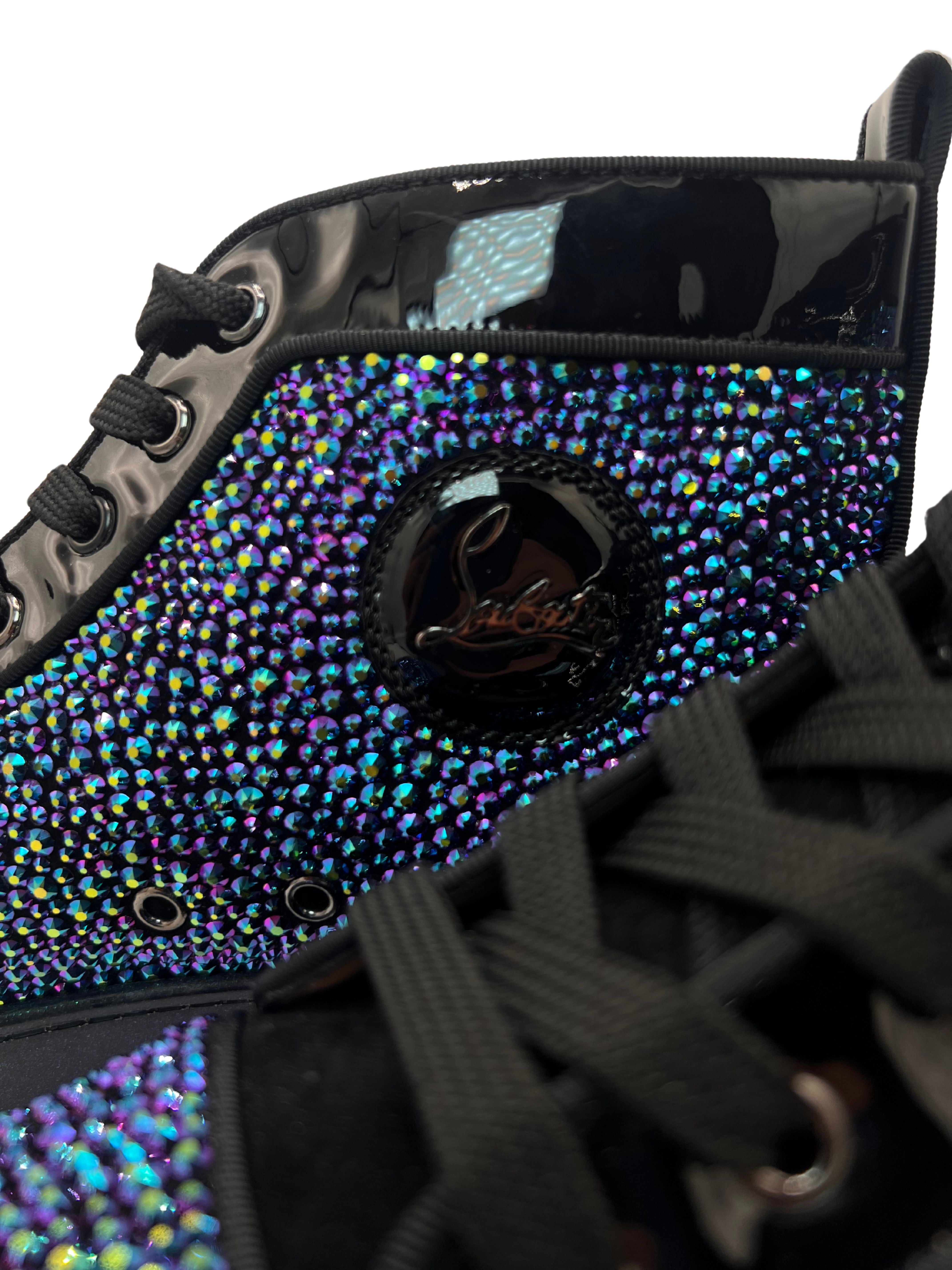 Christian Louboutin Crystal Patent Leather Louis High-Top Sneakers (Unused) Christian Louboutin