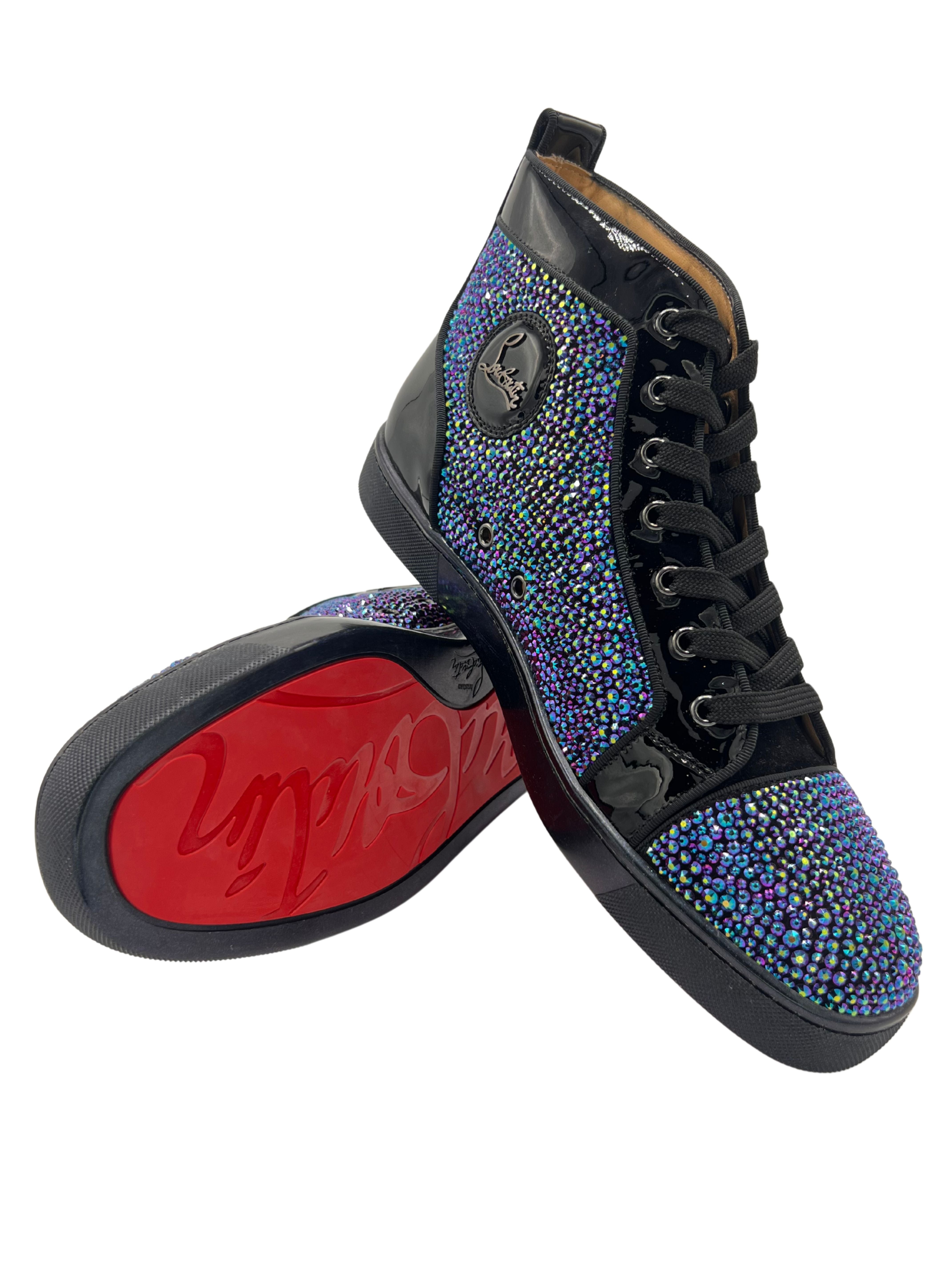 Christian Louboutin Crystal Patent Leather Louis High-Top Sneakers (Unused) Christian Louboutin