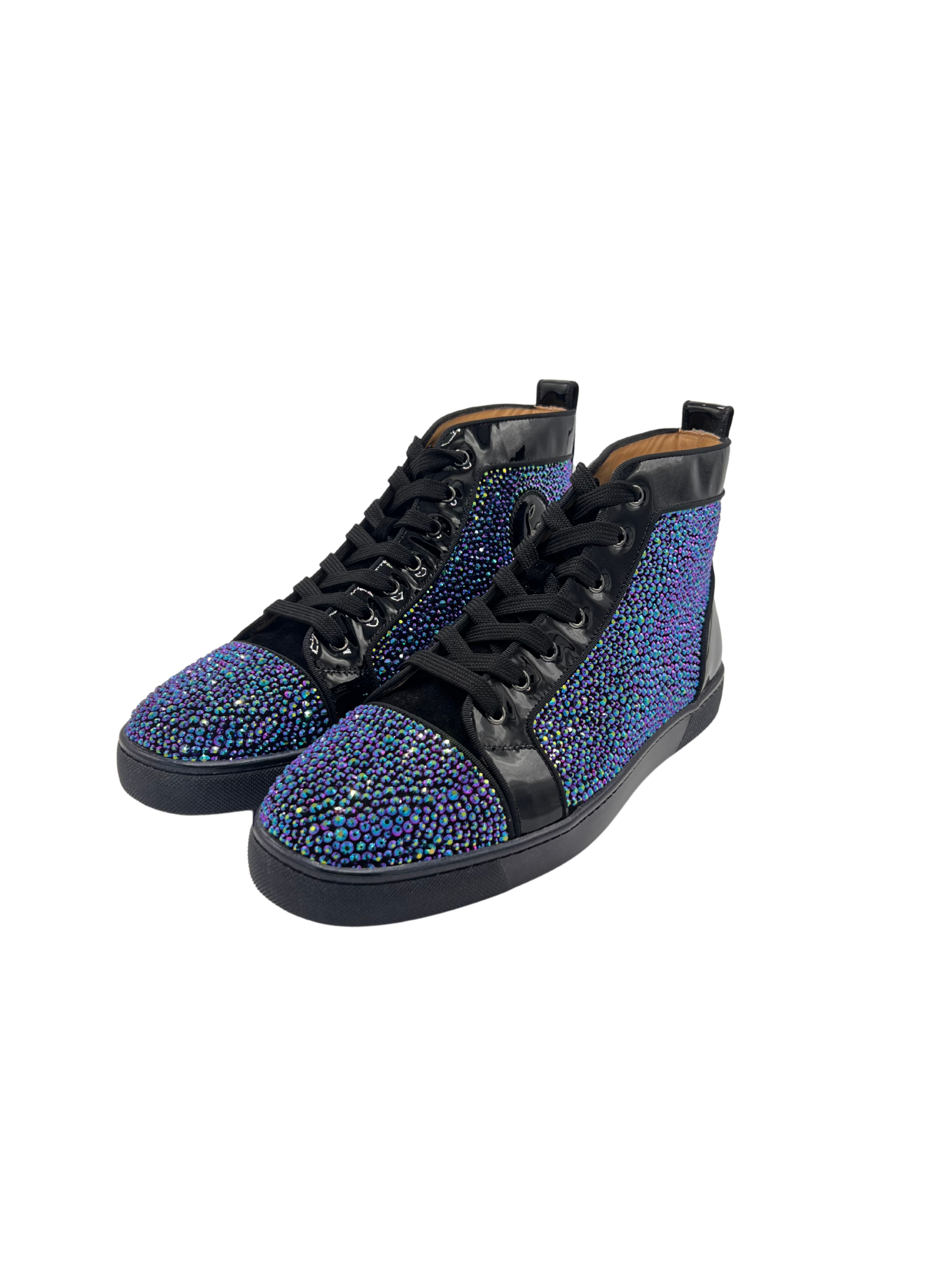 Christian Louboutin Crystal Patent Leather Louis High-Top Sneakers (Unused) Christian Louboutin